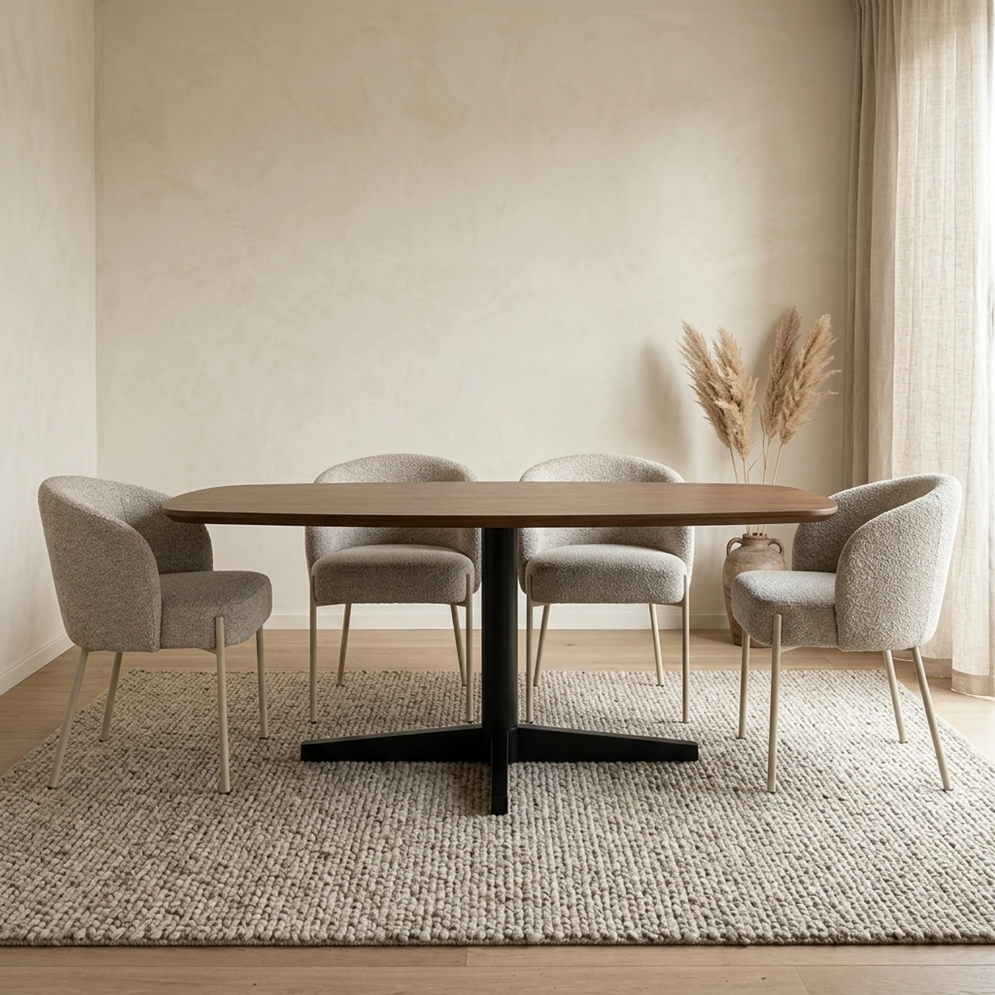 Esstisch Libra 190 cm, dänisch oval, Fuß Schwarz - MySons