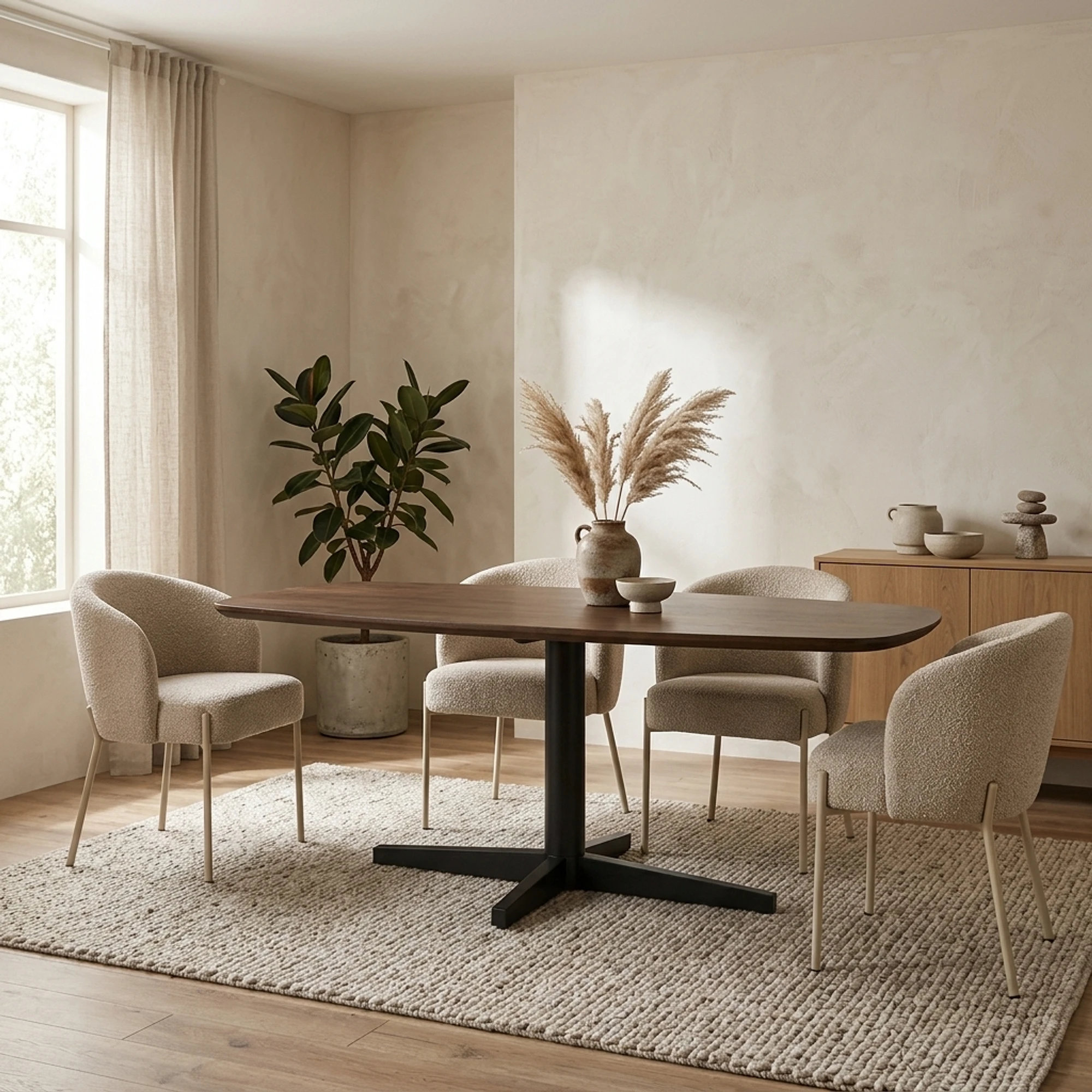 Esstisch Libra 220 cm, dänisch oval, Fuß Schwarz - MySons