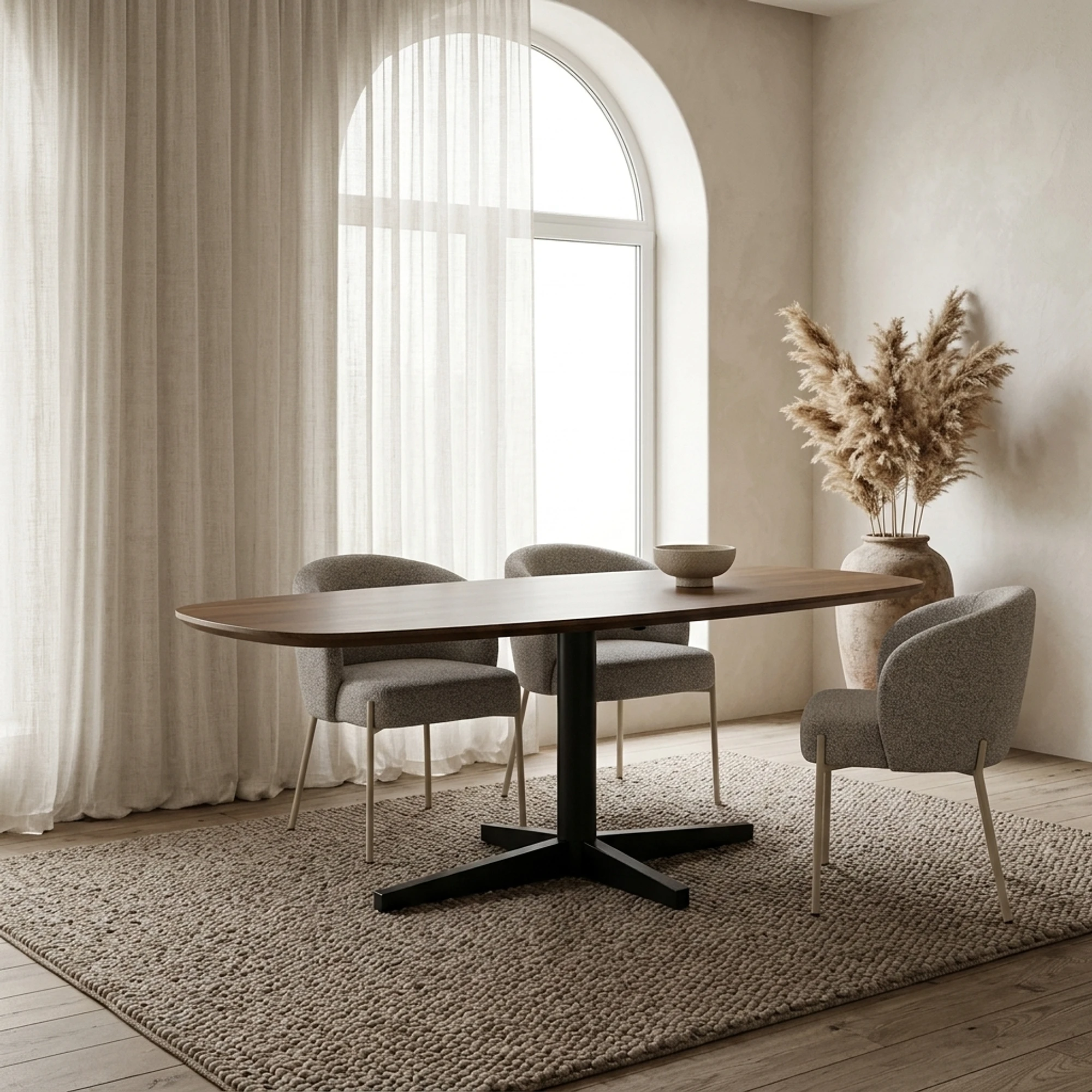 Esstisch Libra 240 cm, dänisch oval, Fuß Schwarz - MySons
