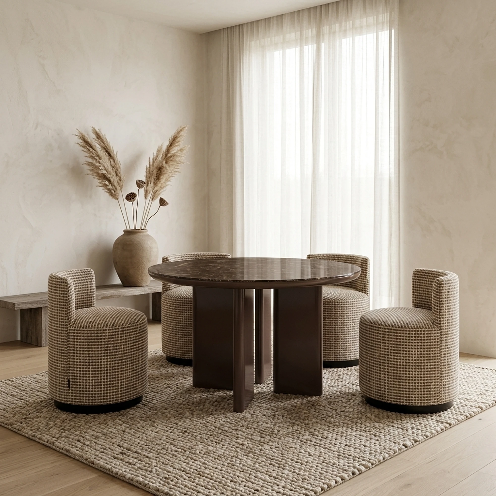 Dining table Almundi chocolat brown 120Ø - Richmond Interiors