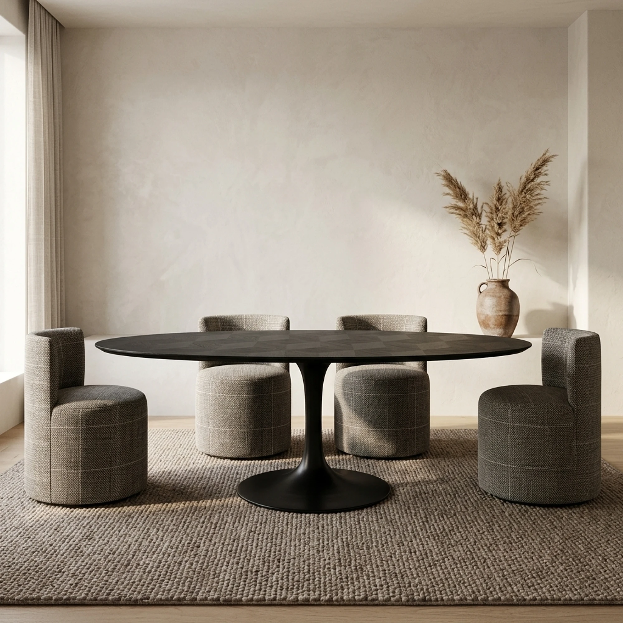 Esstisch Blax black oval 250 (Eiche Fineer|Ijzer) - Richmond Interiors