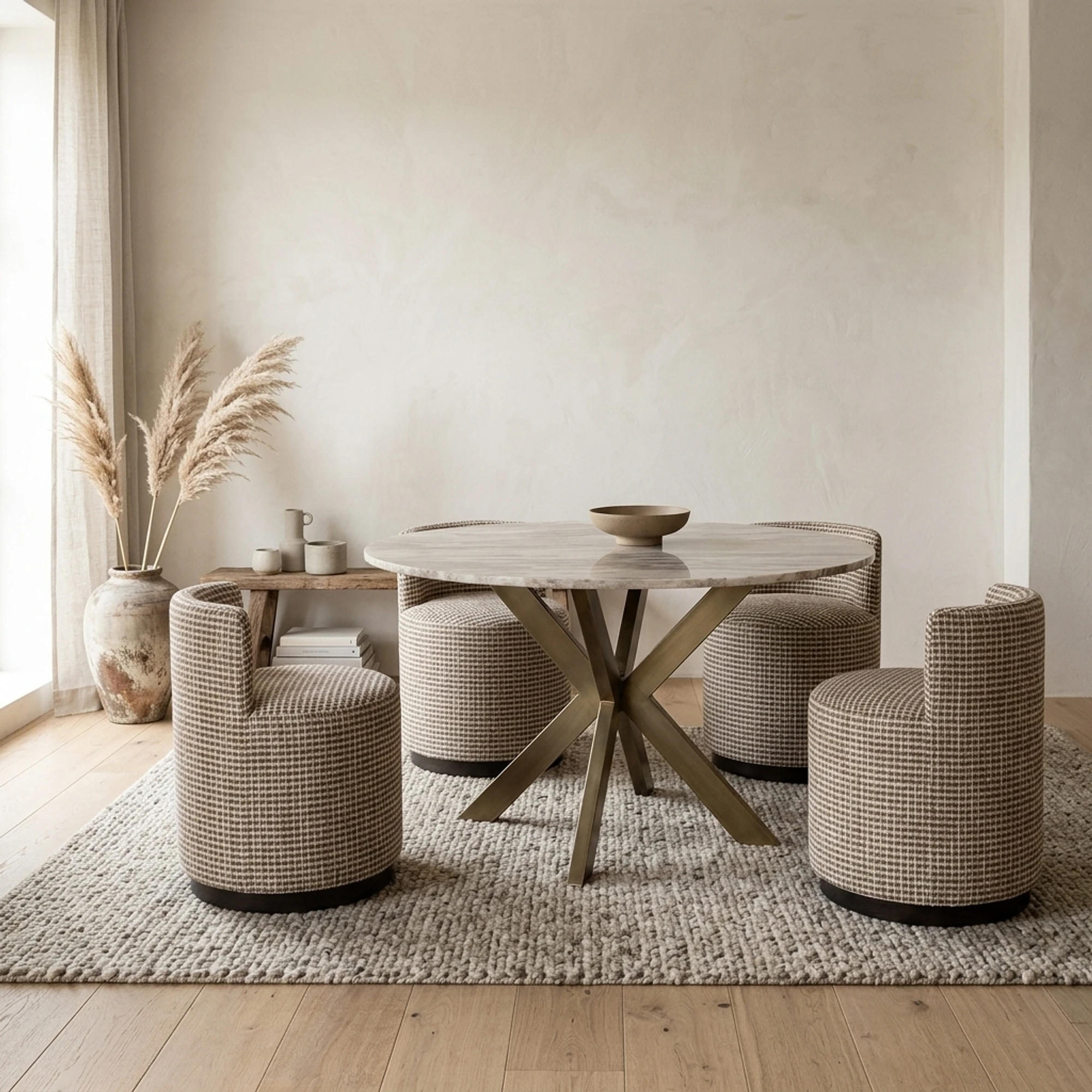 Dining Table Bottega Blush beige 140Ø - Richmond Interiors