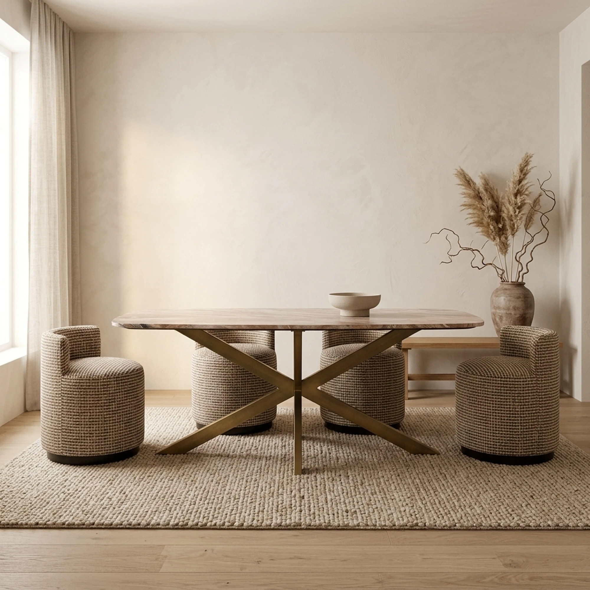 Dining Table Bottega Blush beige danish oval 190 - Richmond Interiors