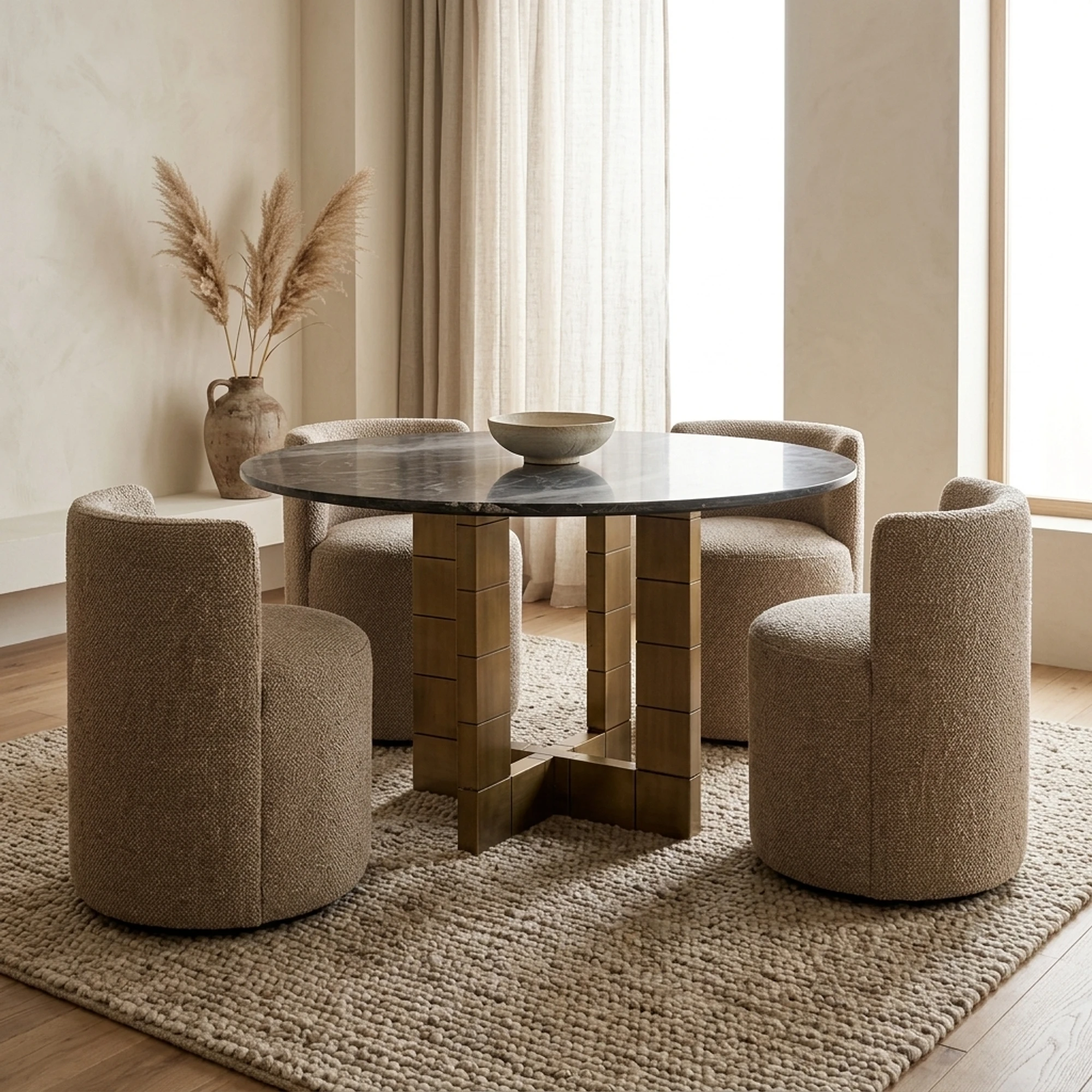 Dining Table Collada black/gold 130Ø - Richmond Interiors