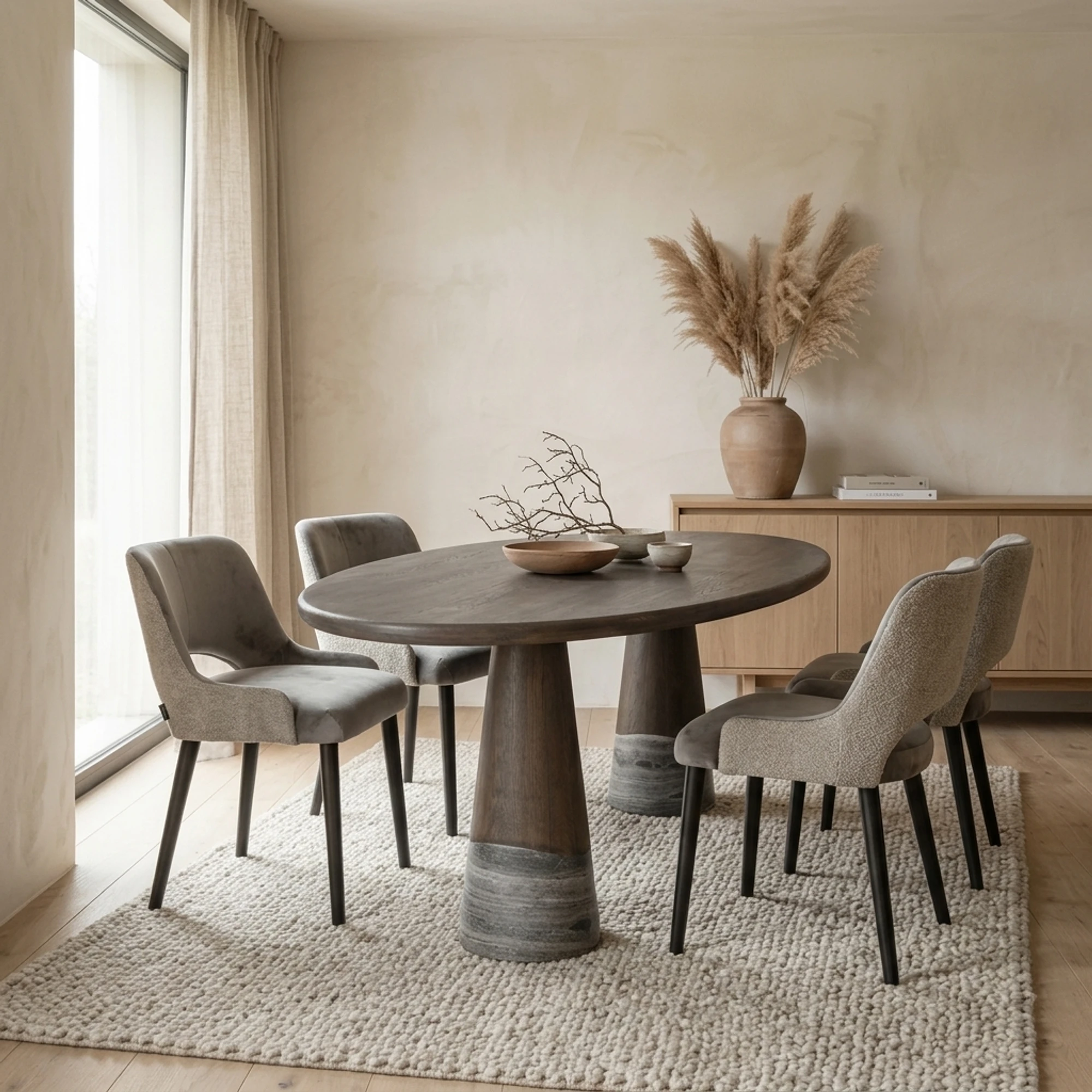 Harper Dining Table Smoked charchoal - Richmond Interiors