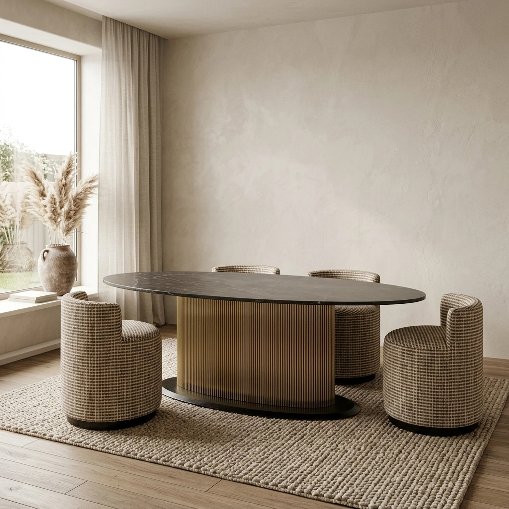 Dining table Ironville gold oval 235 - Richmond Interiors