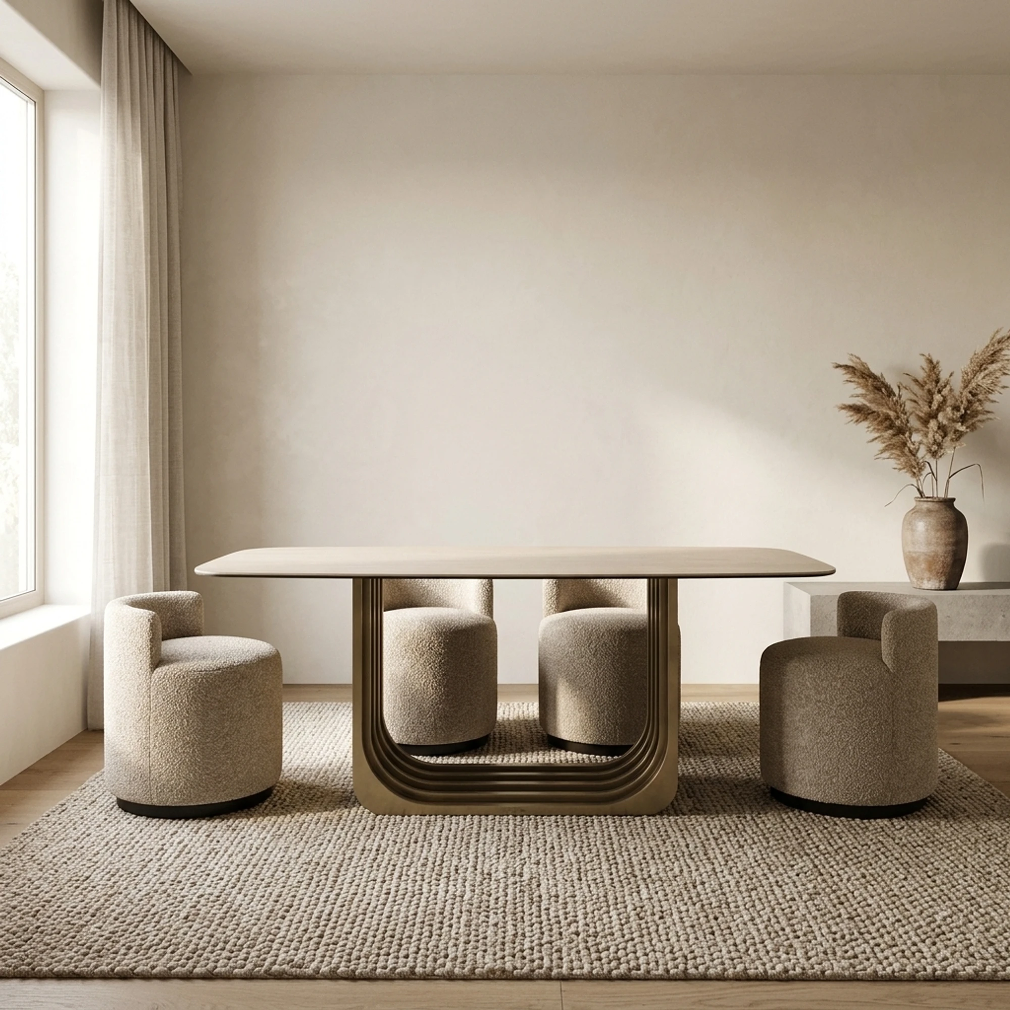 Esstisch Maxfield beige 230 (Ijzer|Keramiek|Glas) - Richmond Interiors