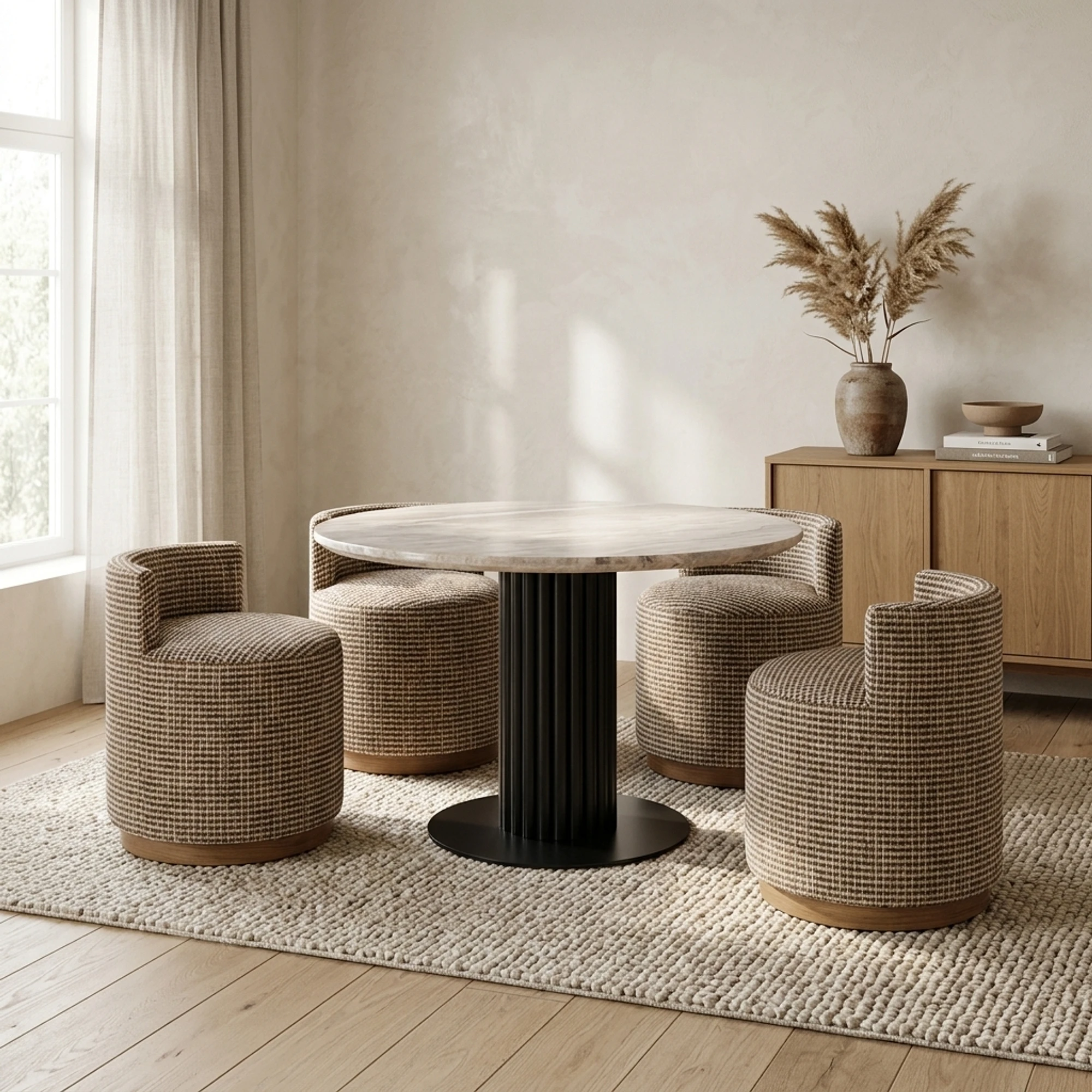 Eettafel Nyon Blush beige 120Ø - Richmond Interiors