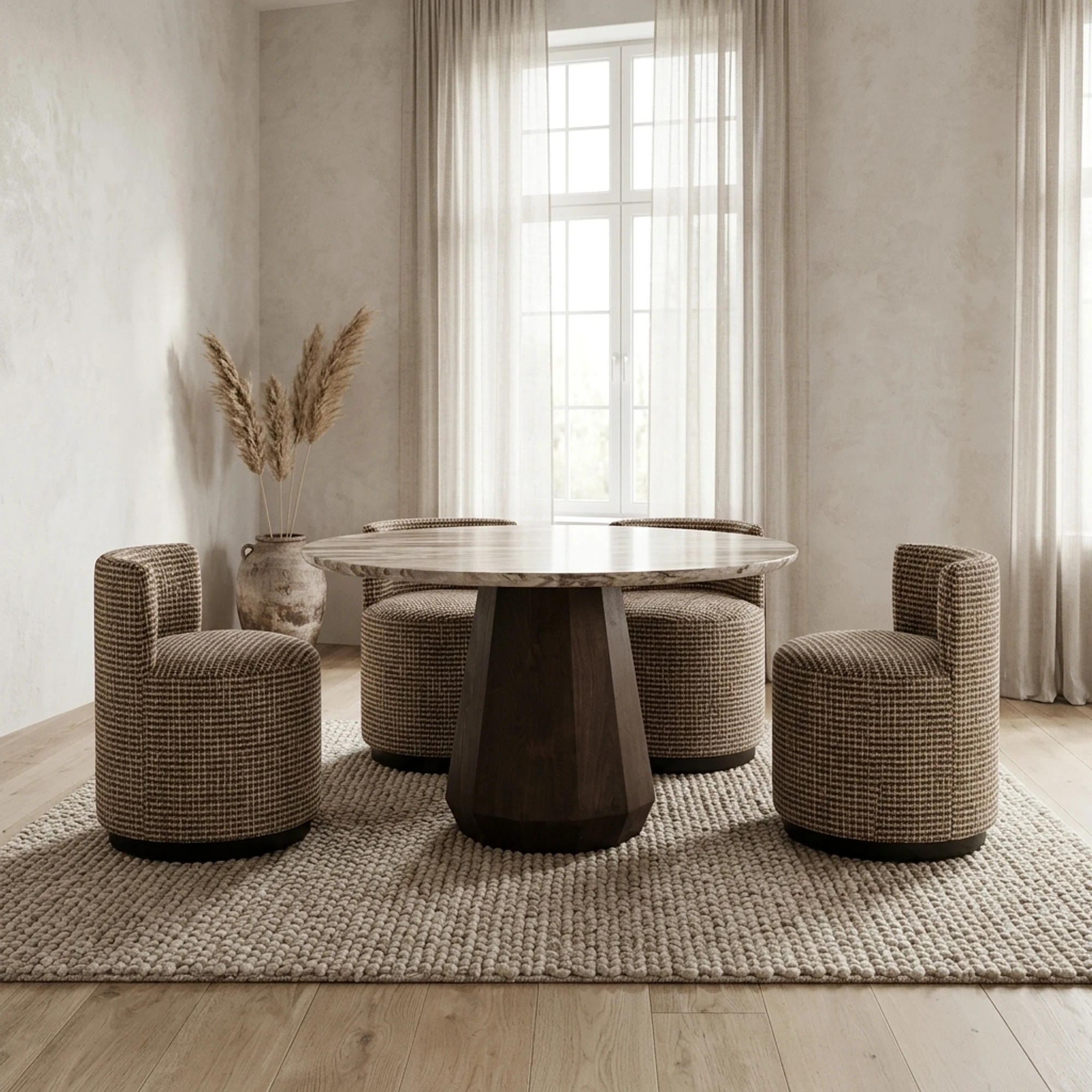 Esstisch Oberoy Blush beige 130Ø (Mango|Toronto Marmor) - Richmond Interiors