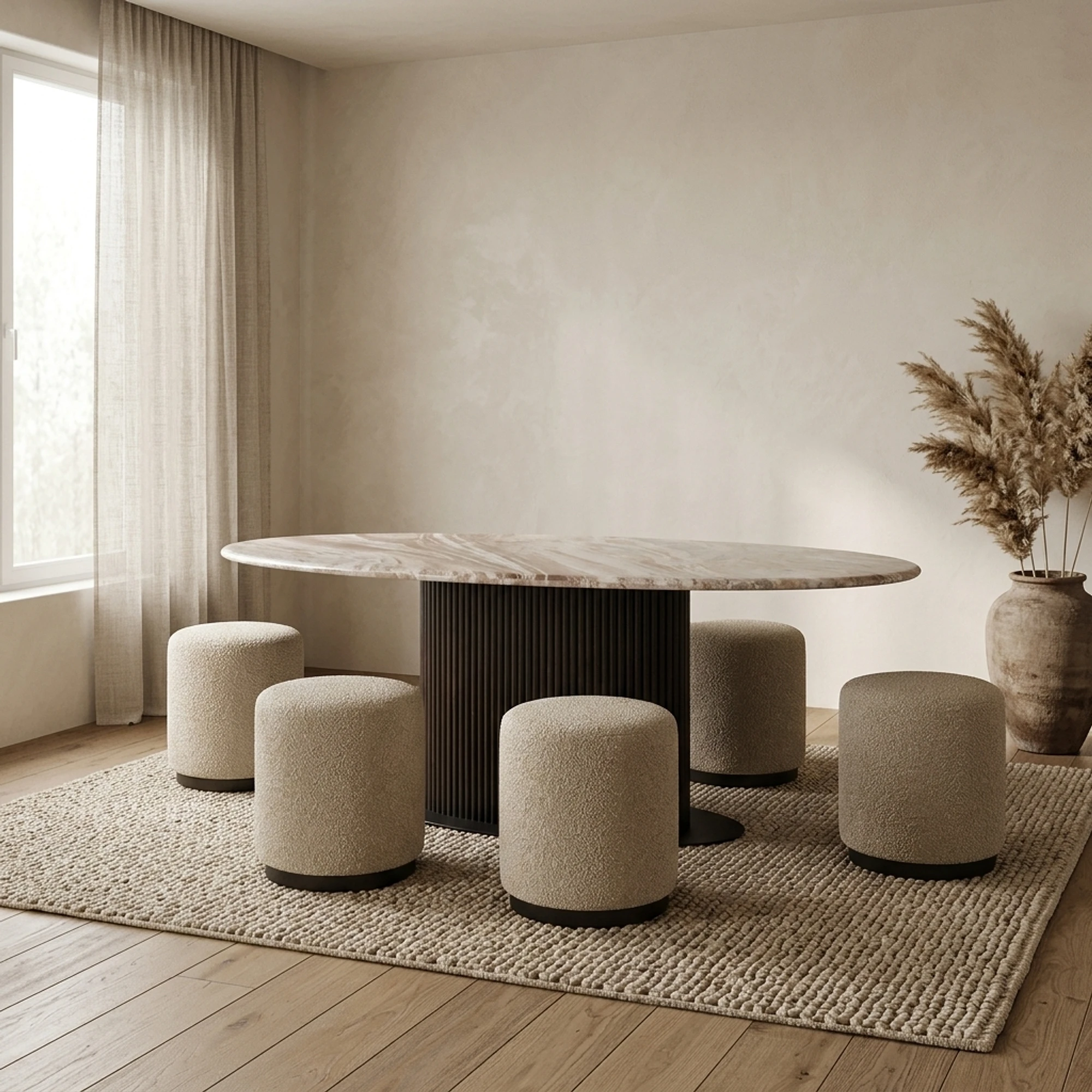 Dining table Rashford Blush beige oval 200 - Richmond Interiors
