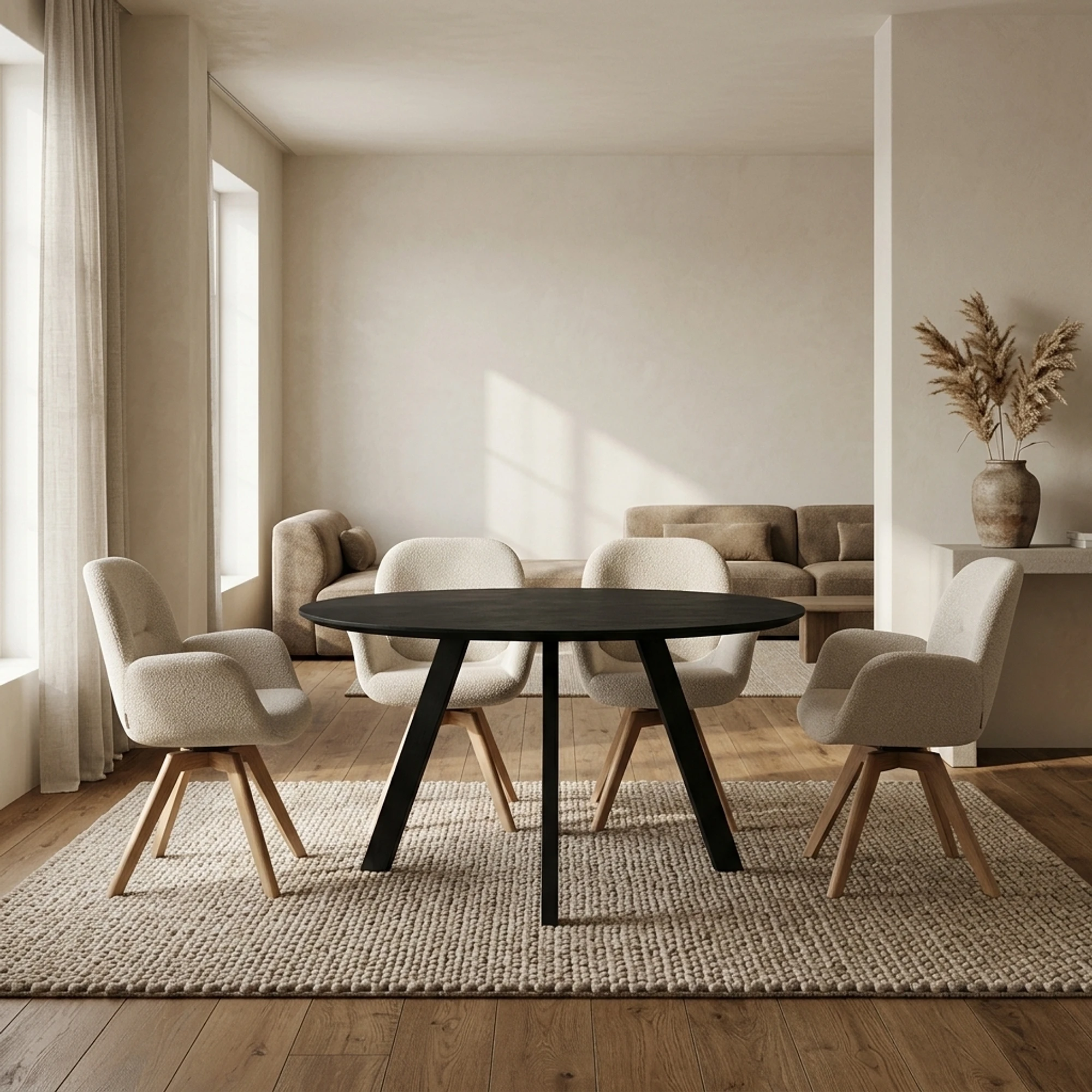 Eettafel Rond Berlin Zwart 120 - Benoa