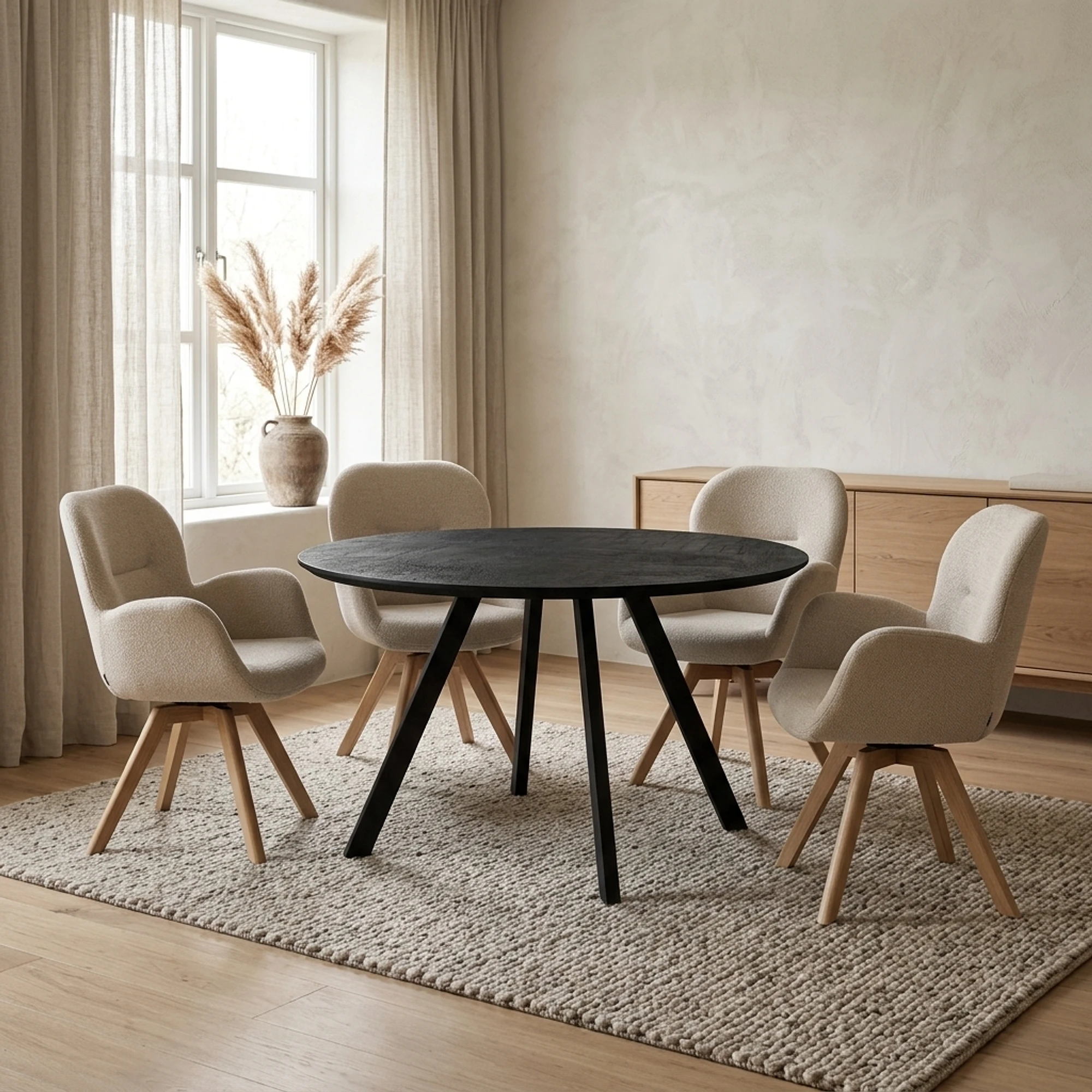 Eettafel Rond Berlin Zwart 150 - Benoa