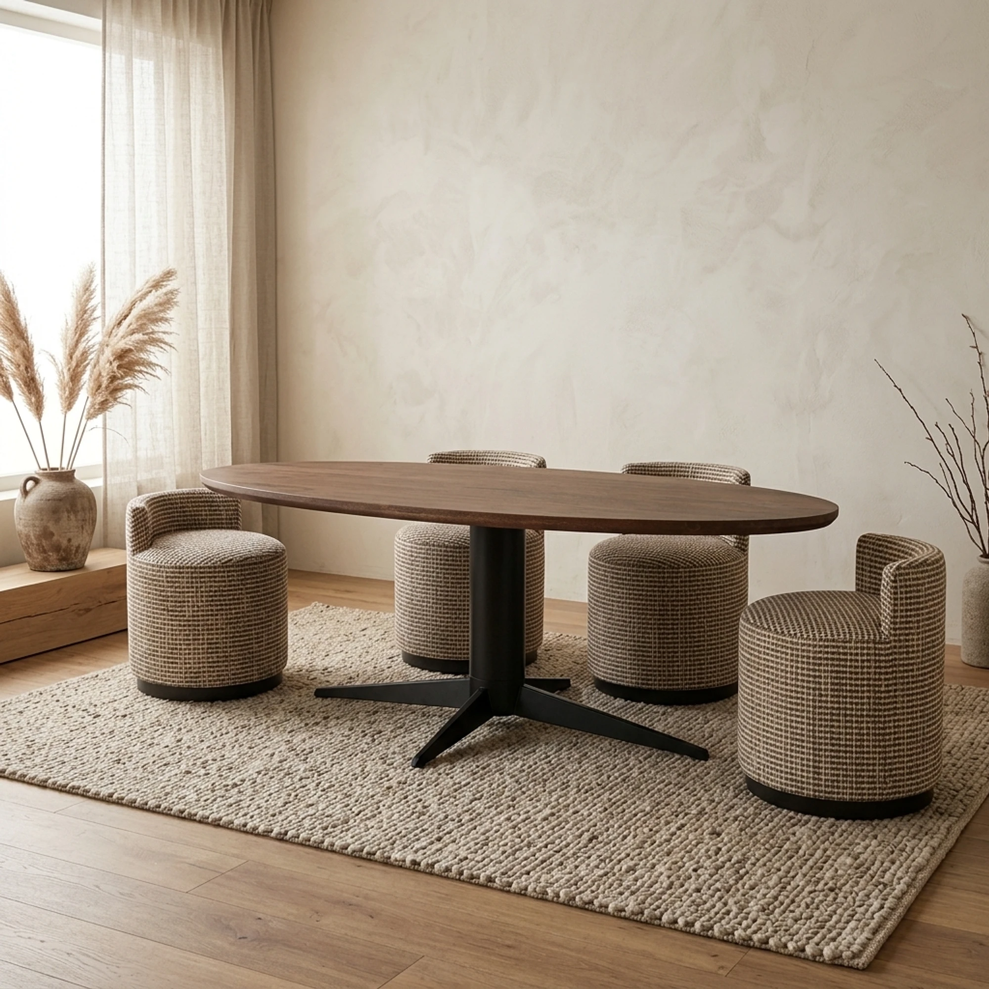 Stafford spicebrown oval dining table 230 (Mango|Ijzer|Rvs|Kunststof) - Richmond Interiors