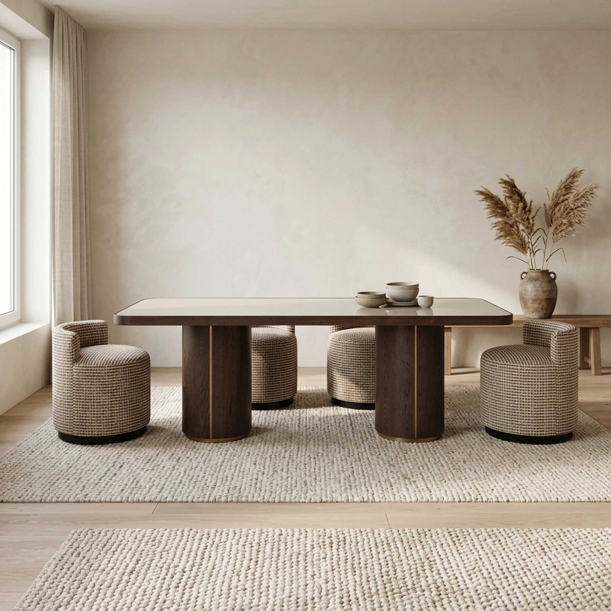 Dining table Willox beige 235 including glass - Richmond Interiors