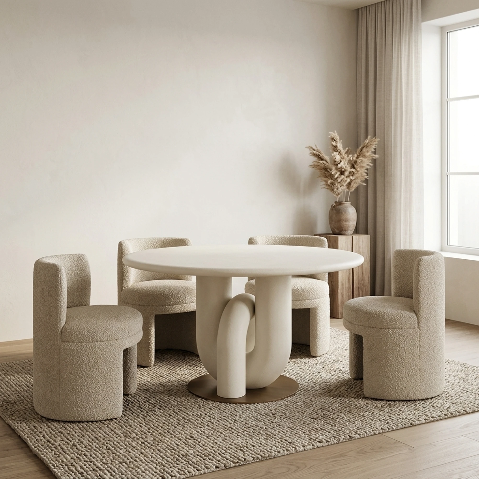 Esstisch Winslow white 135Ø (Mdf|Metall) - Richmond Interiors