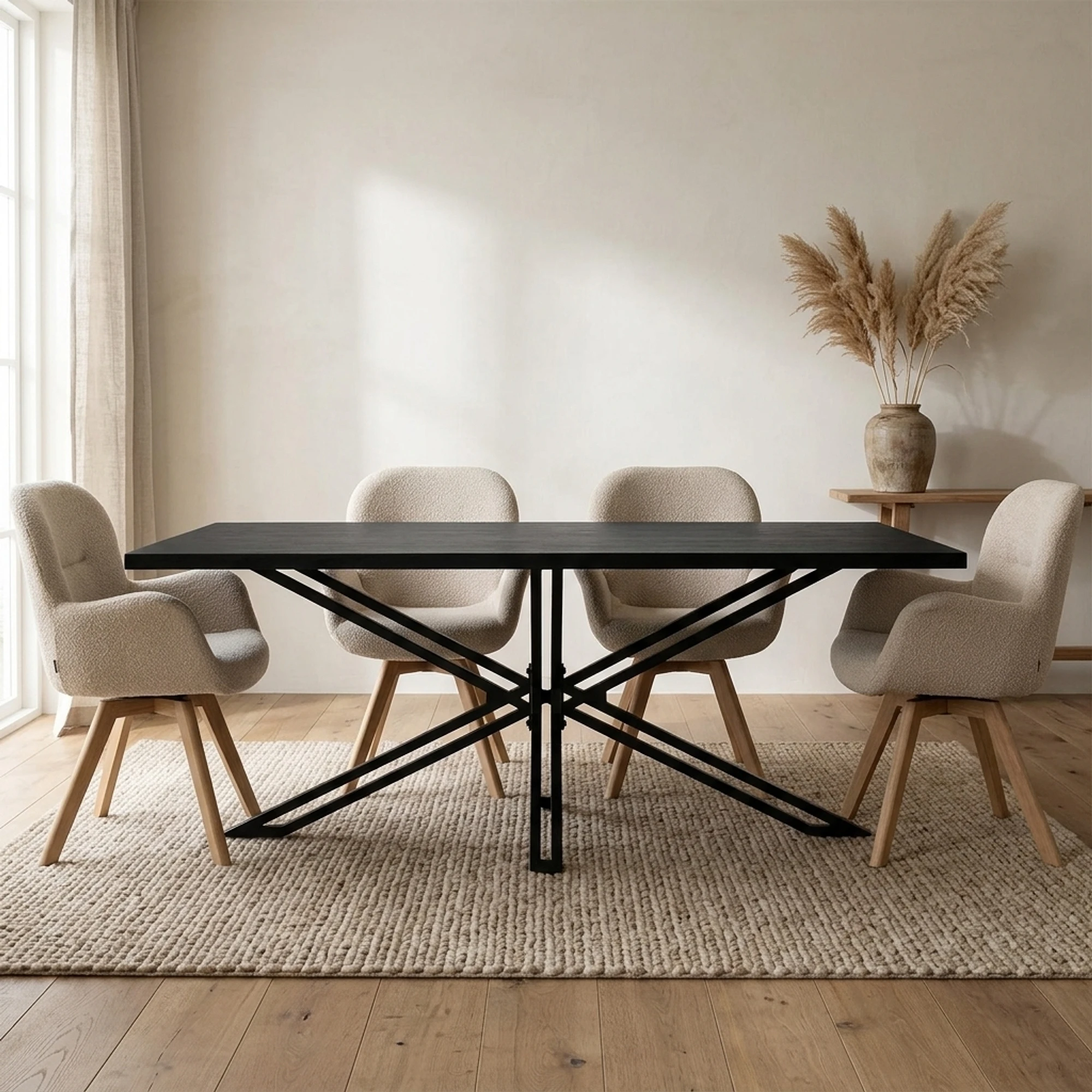 Eettafel Yana Zwart 180 - Benoa