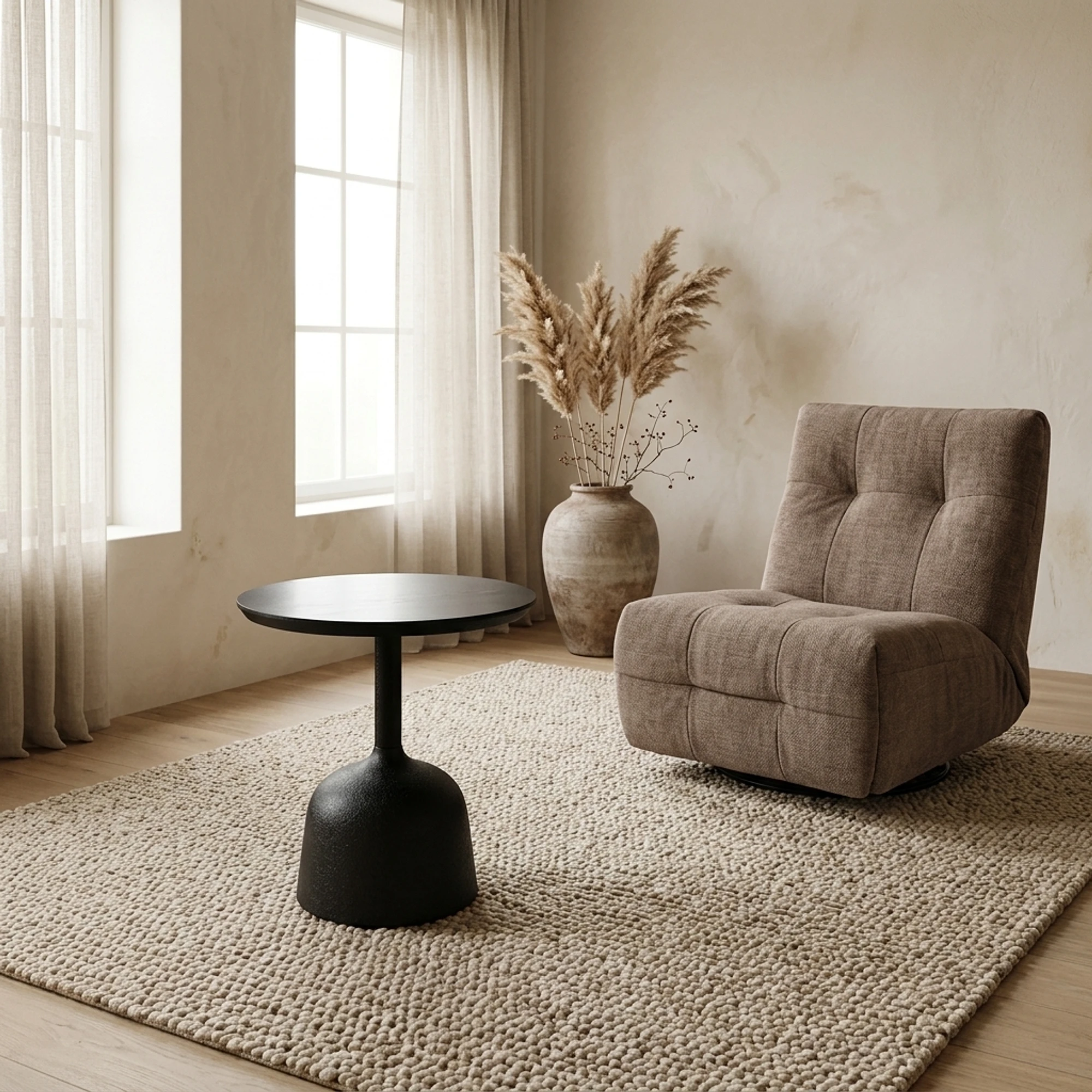 Elba Side Table black round 40 cm - Tower Living