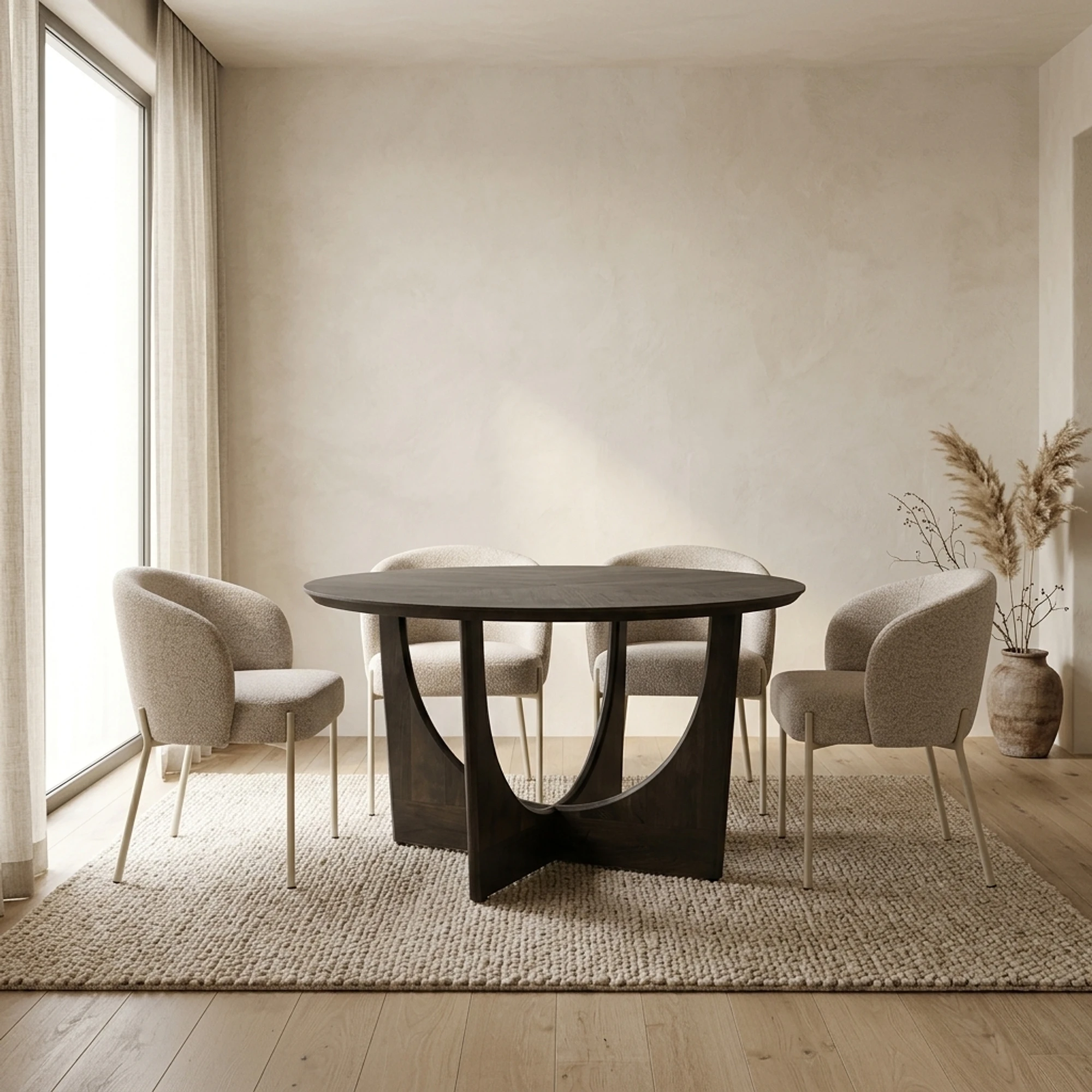 Esstisch Fermo braun rund 130 cm (Mangoholz) - Tower Living