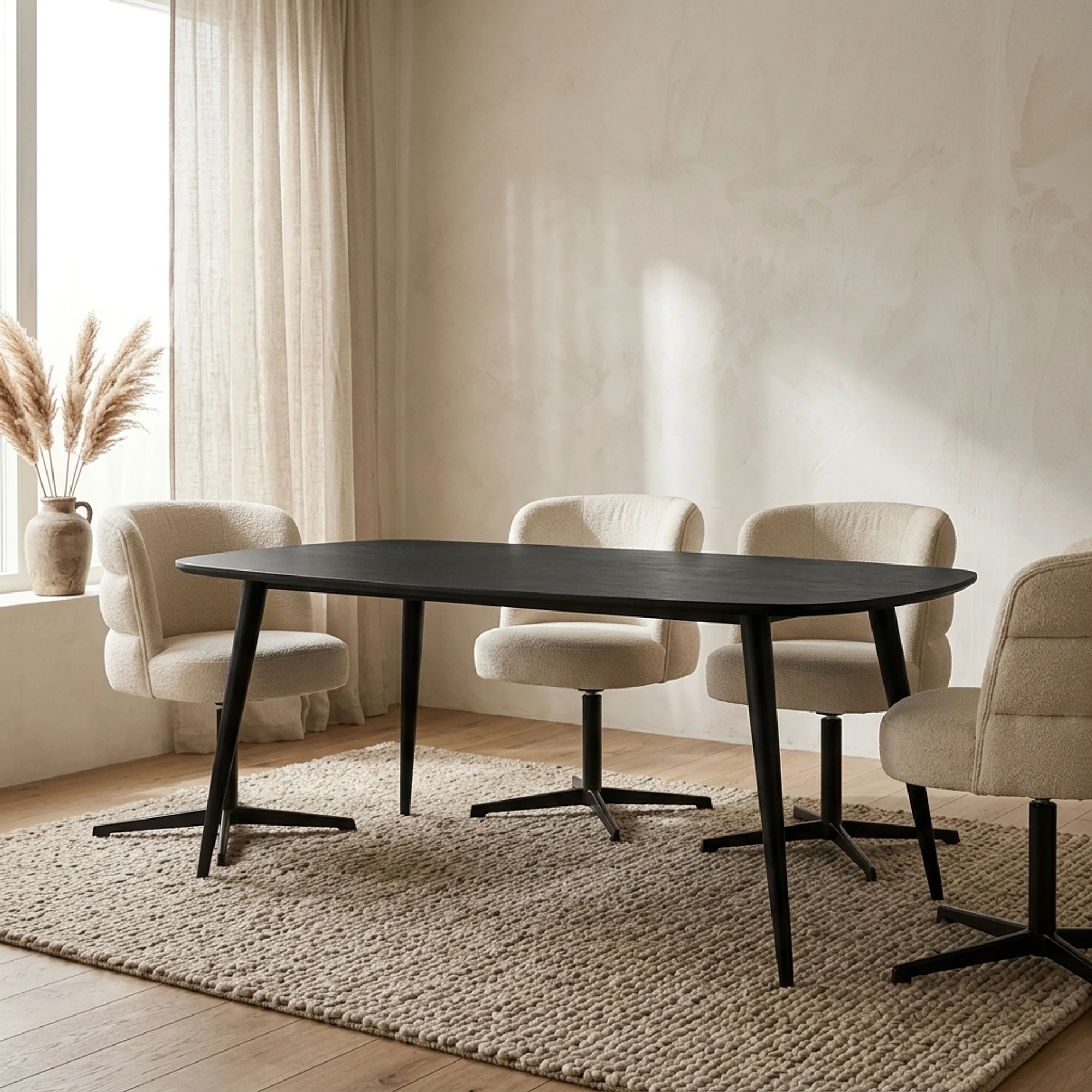 Giovanni Dining Table black Danish oval - Tower Living
