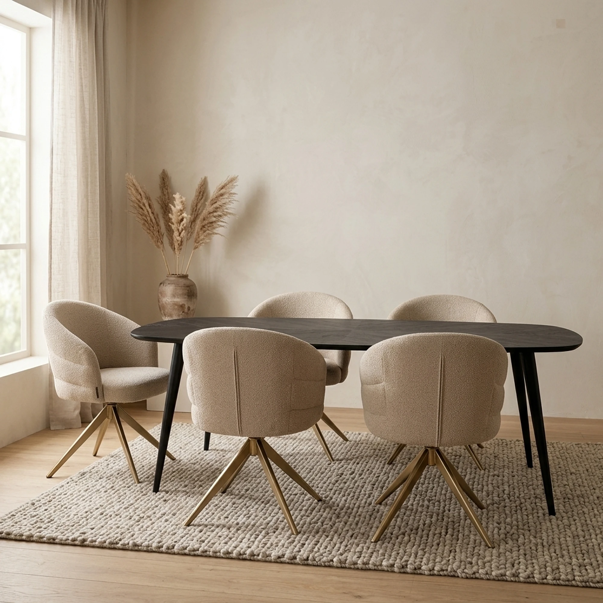 Giovanni Dining Table black Danish oval - Tower Living