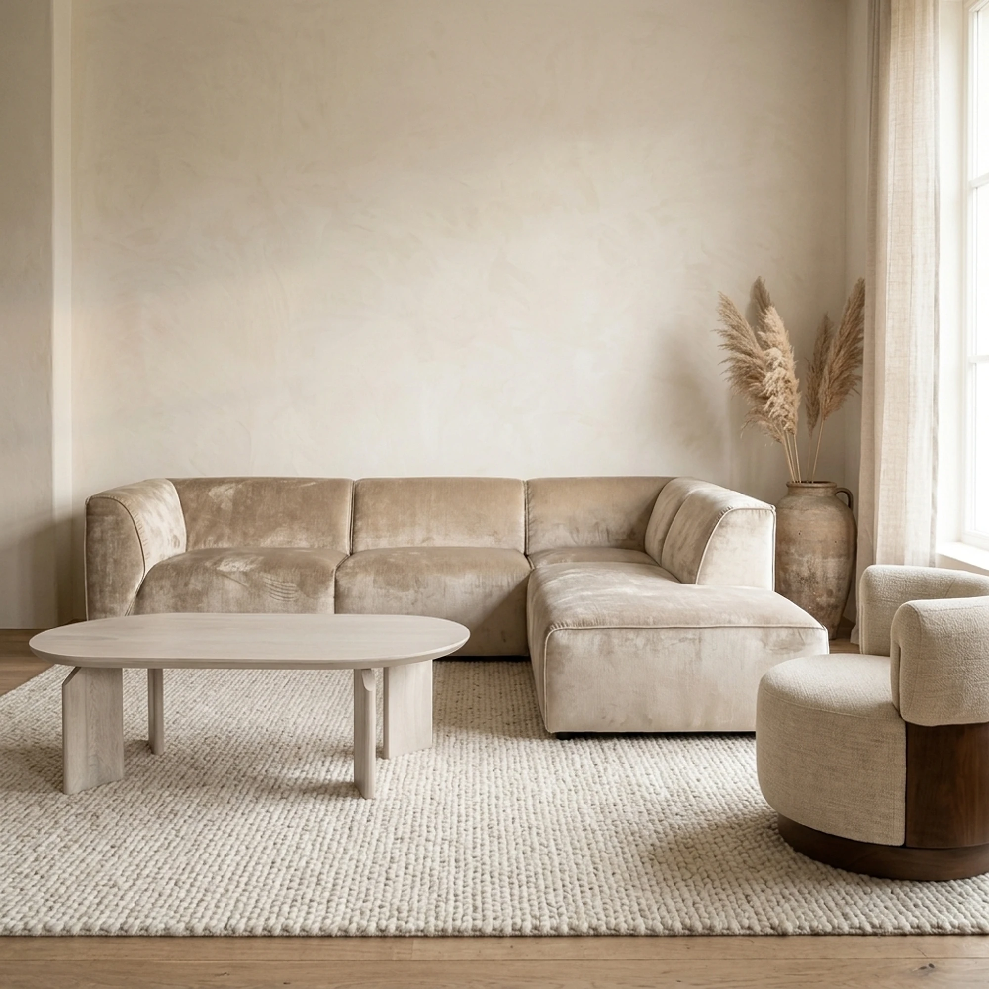 Picasso Velour Corner Sofa - Wildeboer & van der Weide