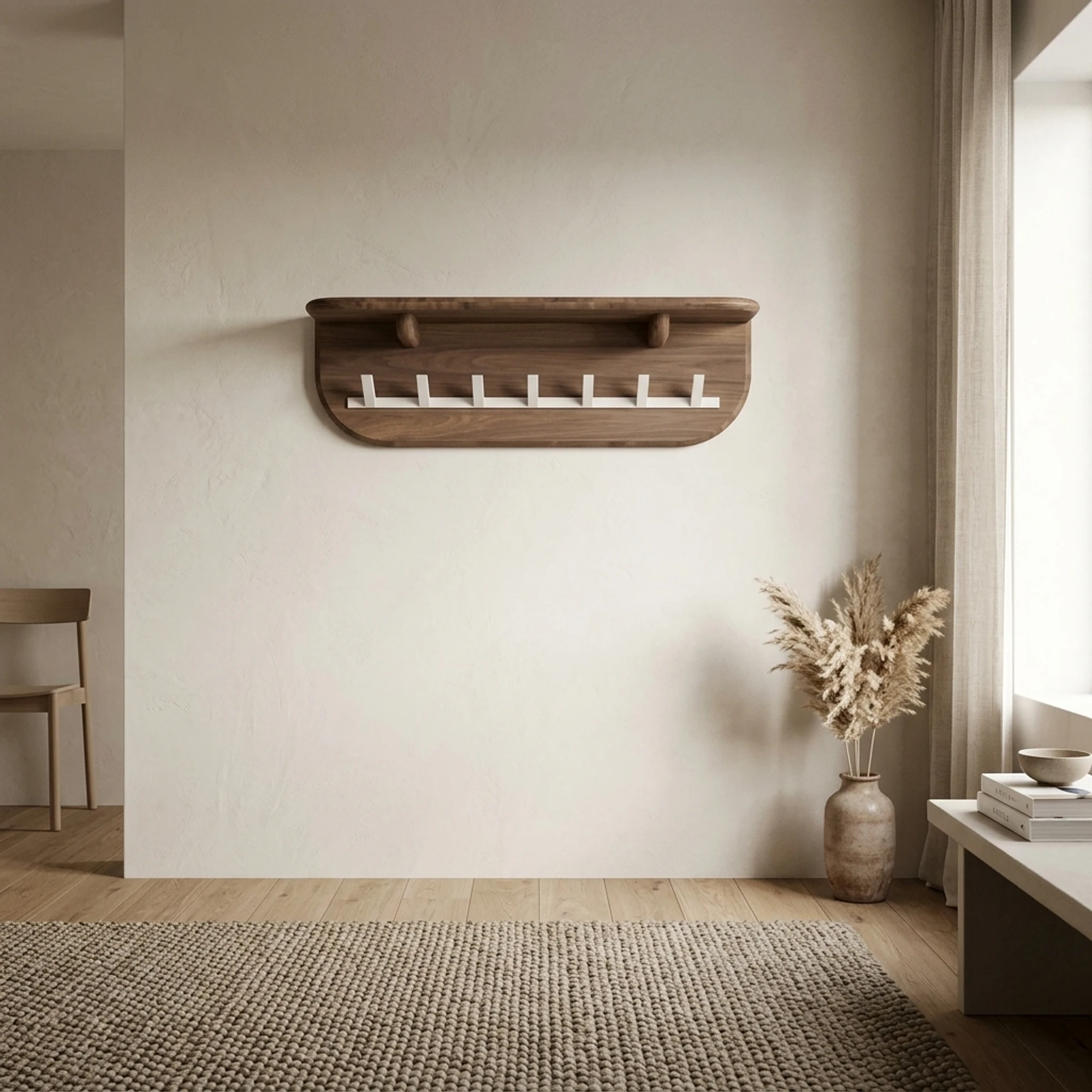 Kapstok Aruba 60 met hoedenplank en 7 haken - MySons