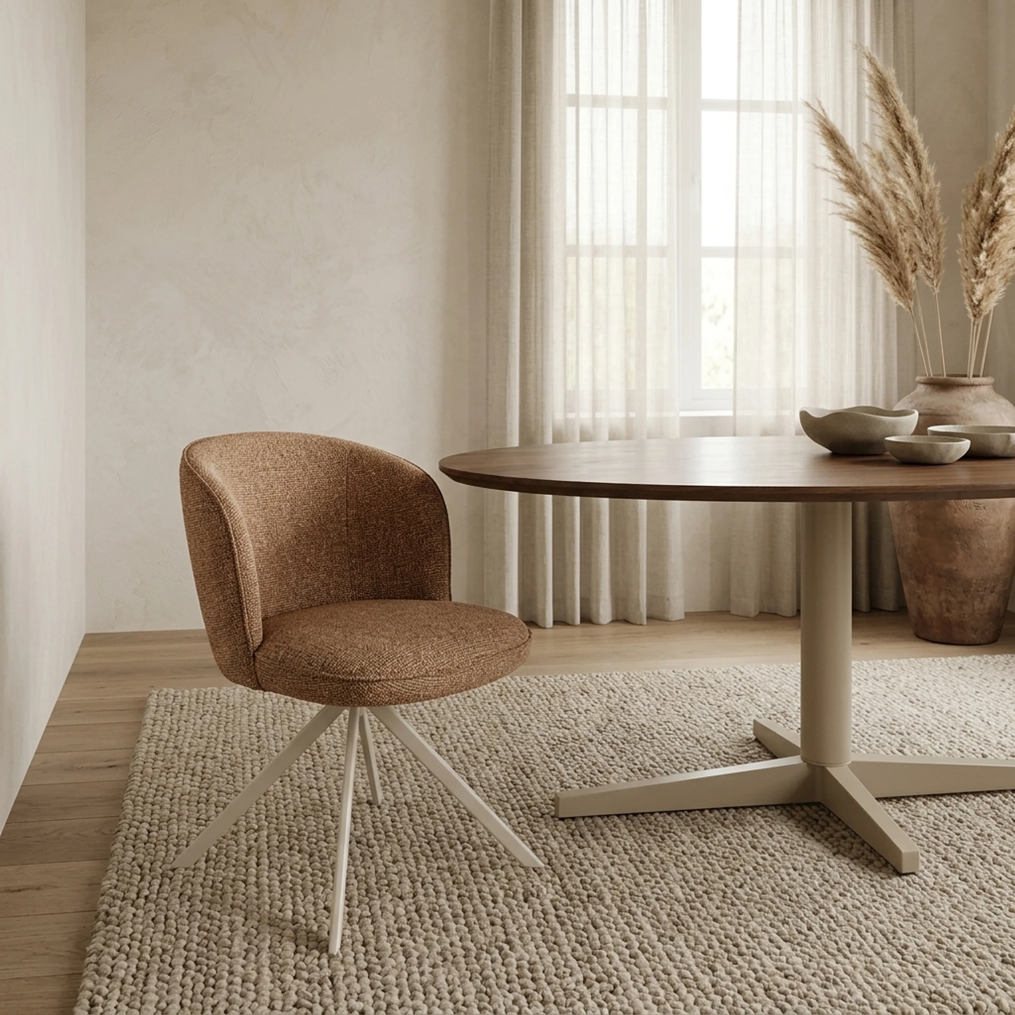 Kate dining chair off-white swivel base 360 Present Autumn 273 - My Sons