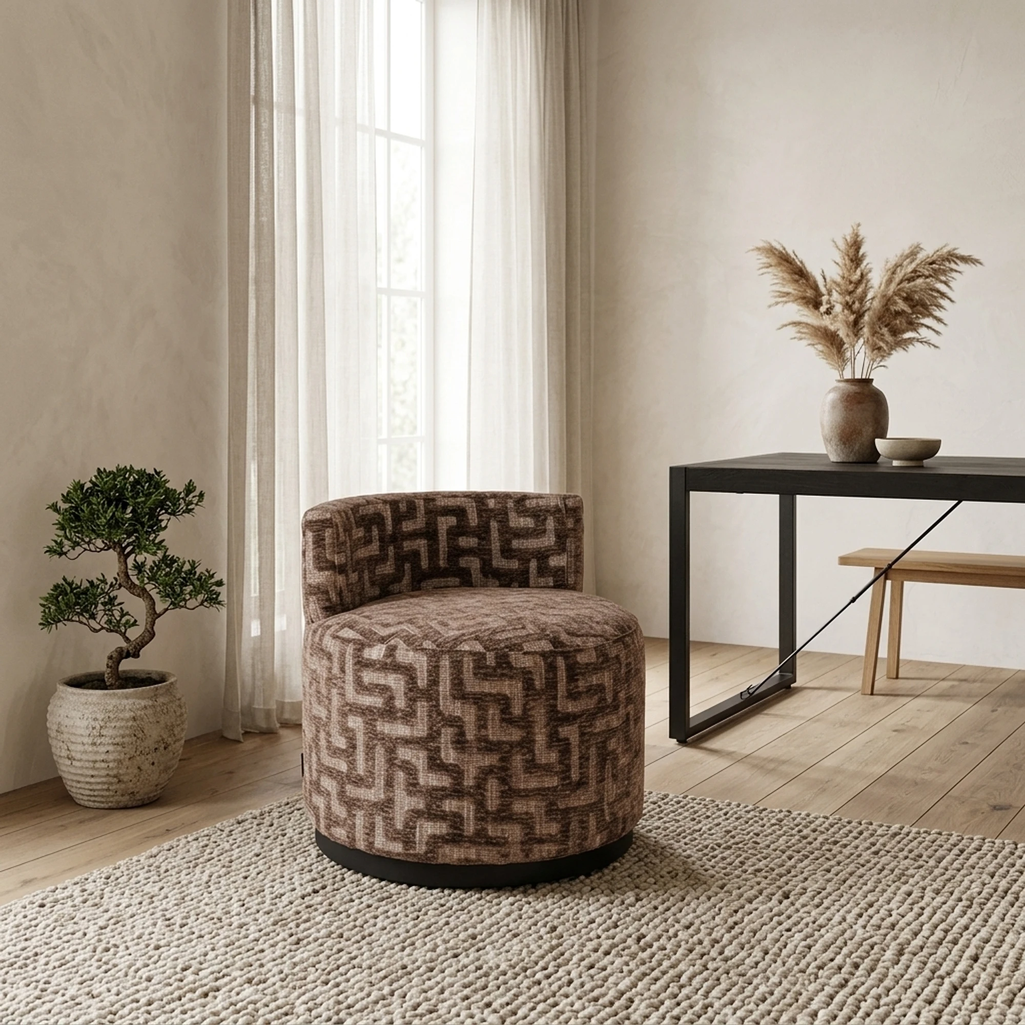 Lounge Stuhl Franny brown labyrinth - Richmond Interiors