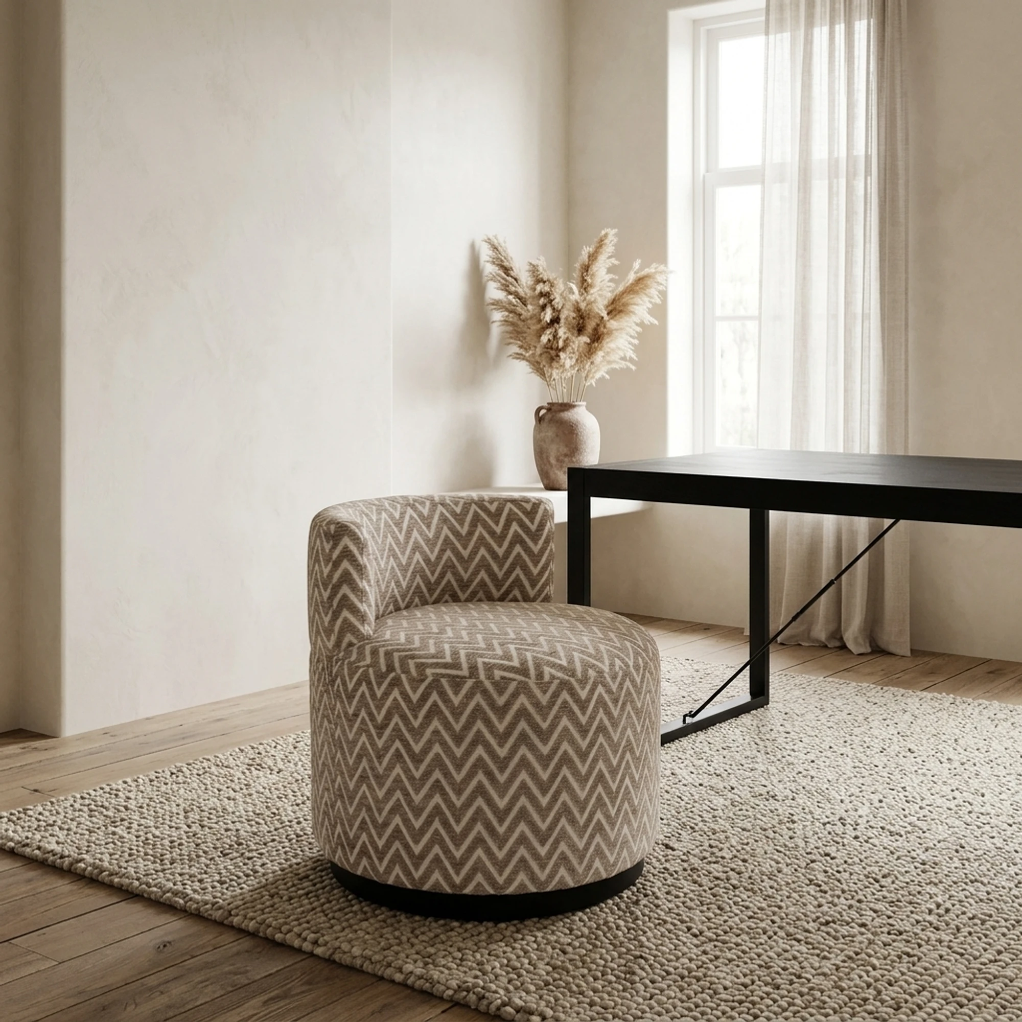 Lounge Chair Franny sand chevron - Richmond Interiors