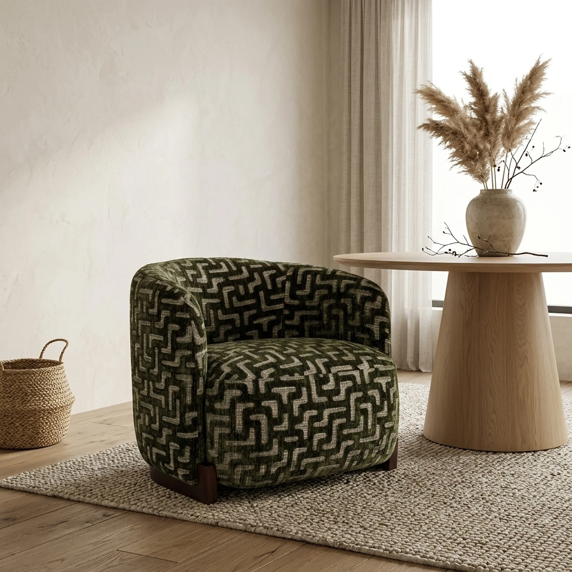 Hannah moss labyrinth flame retardant lounge chair - Richmond Interiors