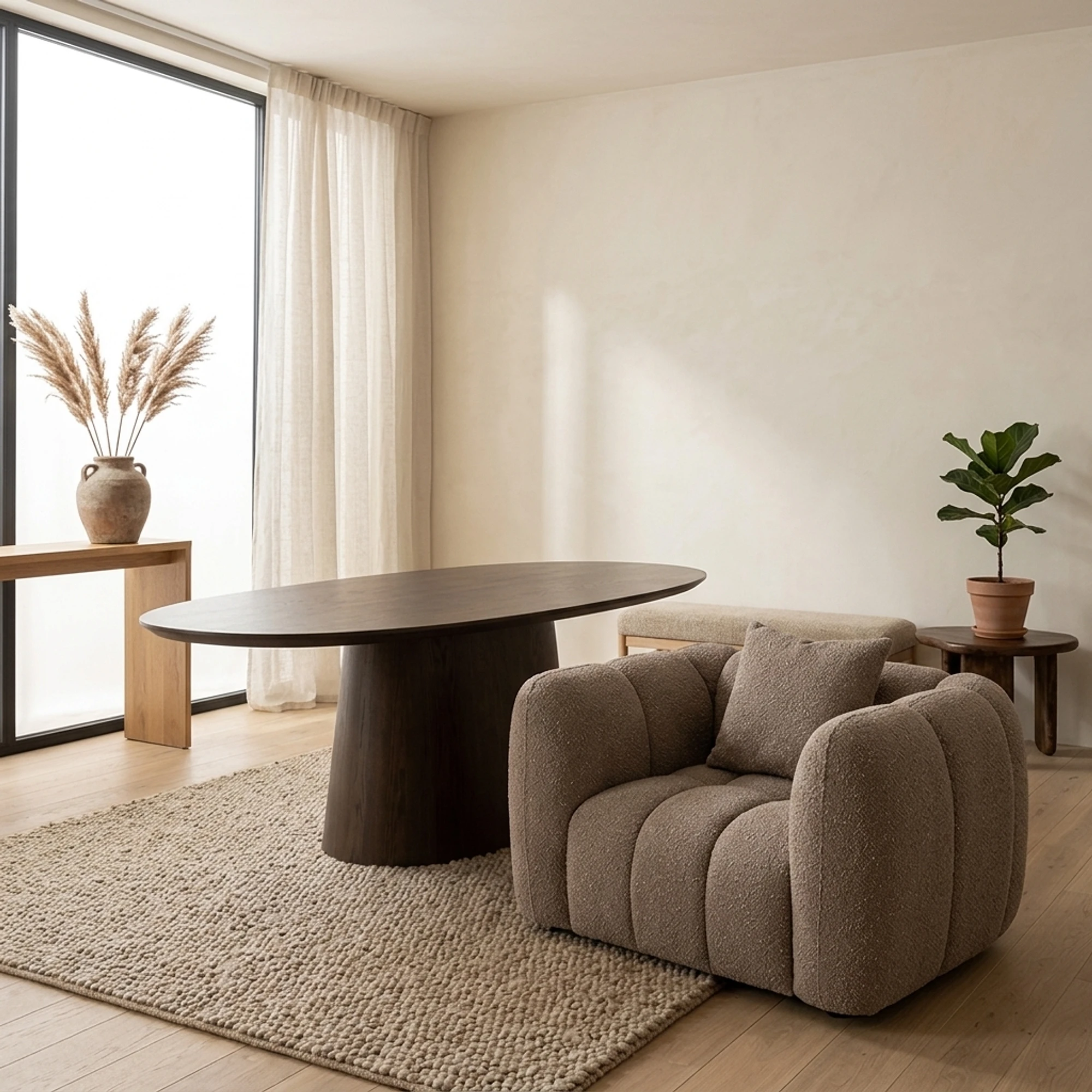 Lounge Stuhl Hogan mocca chunky feuerhemmend - Richmond Interiors