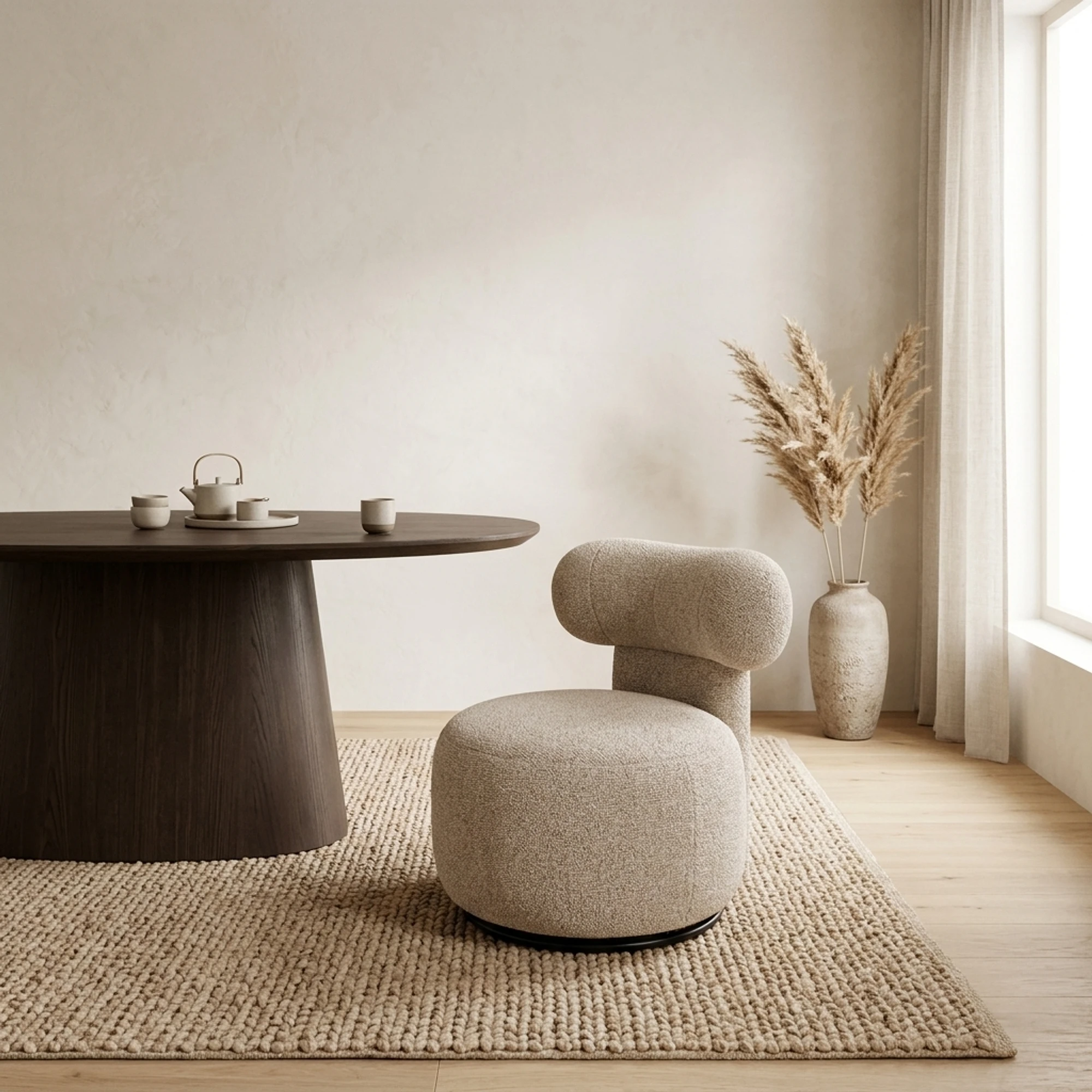 Lounge Stuhl Kaya cayenne brown drehbar - Richmond Interiors