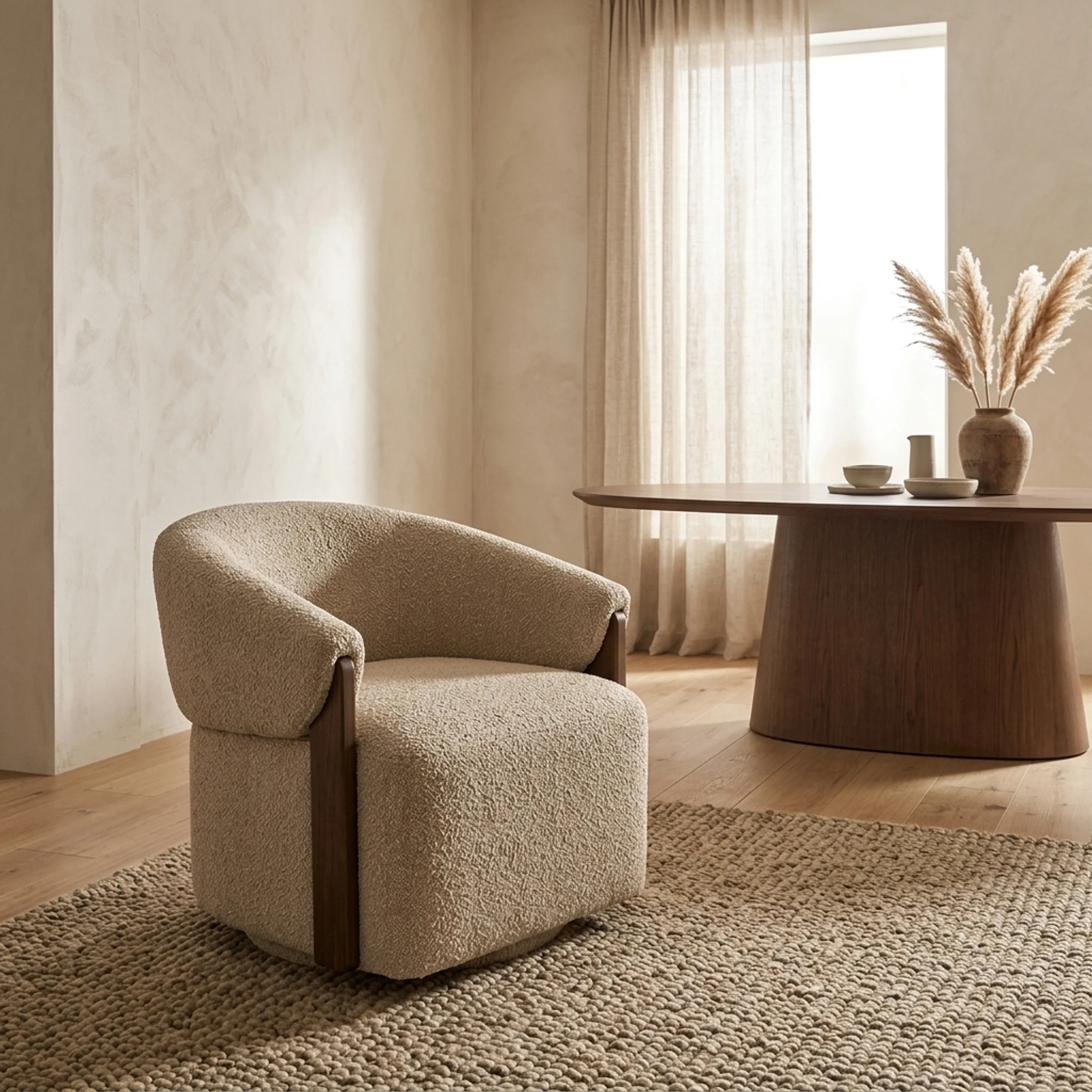Lounge Stuhl Marina natural softweave drehbar feuerhemmend - Richmond Interiors