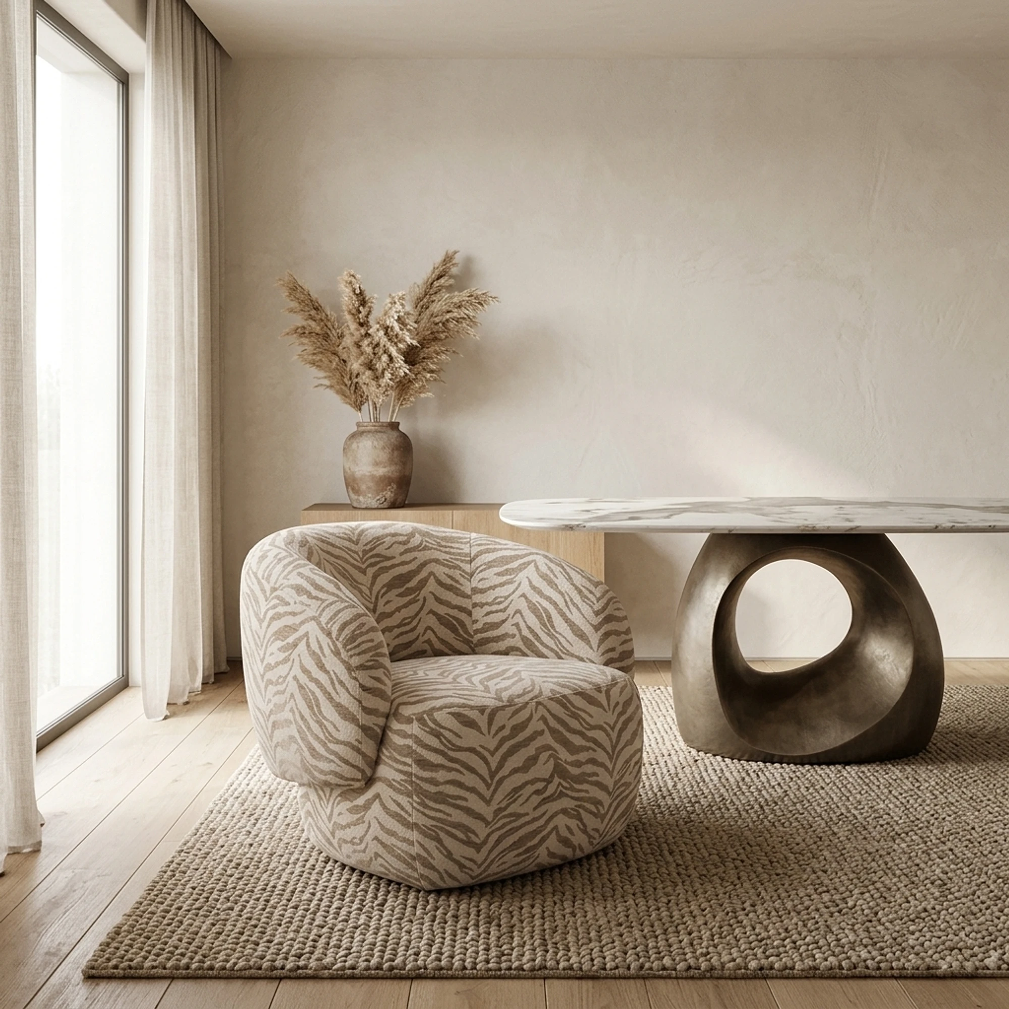 Lounge Stuhl Milano beige tiger - Richmond Interiors