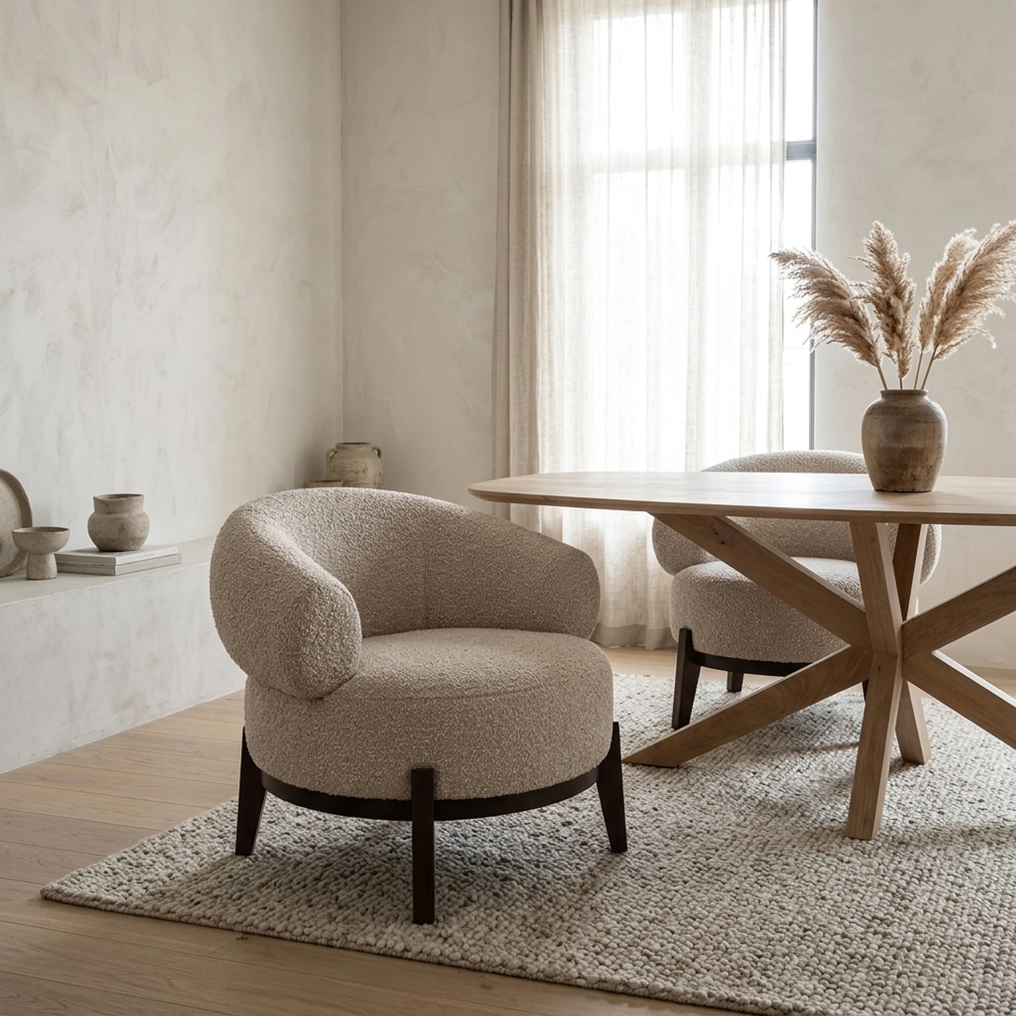 Lounge Stuhl Montana natural chunky feuerhemmend - Richmond Interiors