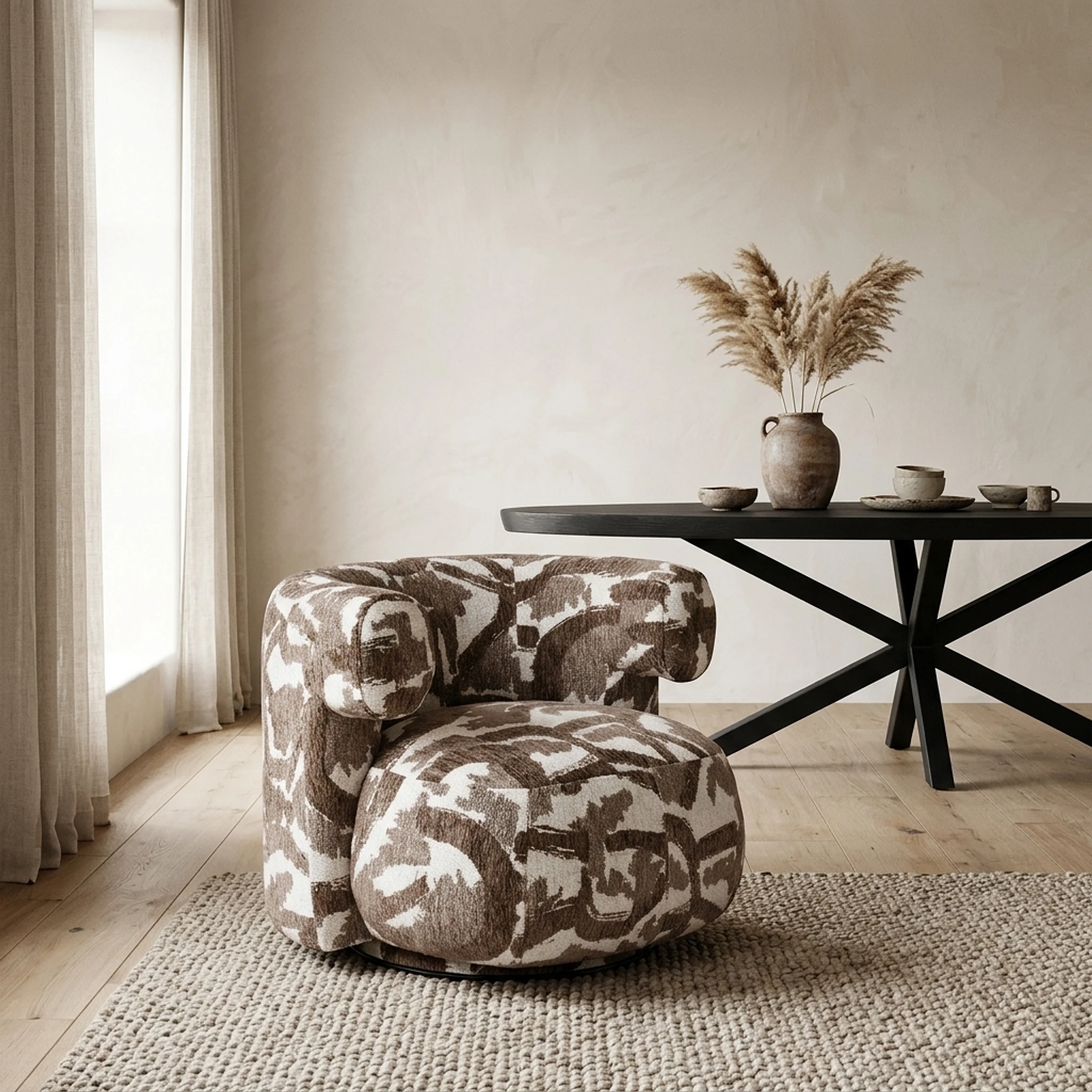 Lounge Stuhl Talley brown nature drehbar - Richmond Interiors