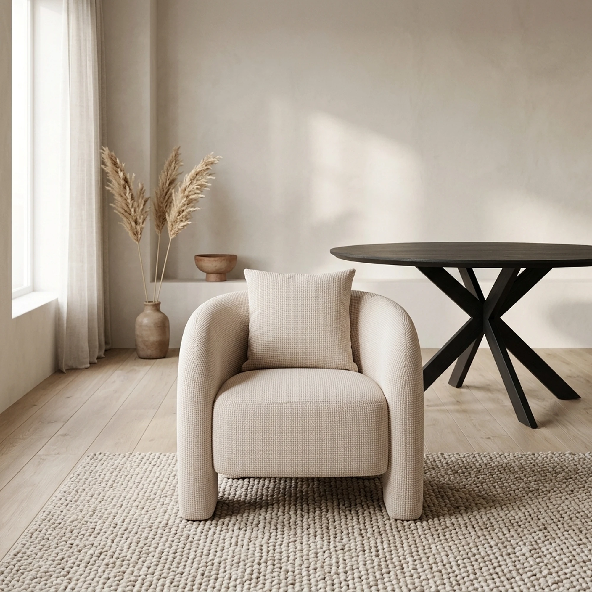 Lounge Stuhl Tuscany beige blockweave - Richmond Interiors