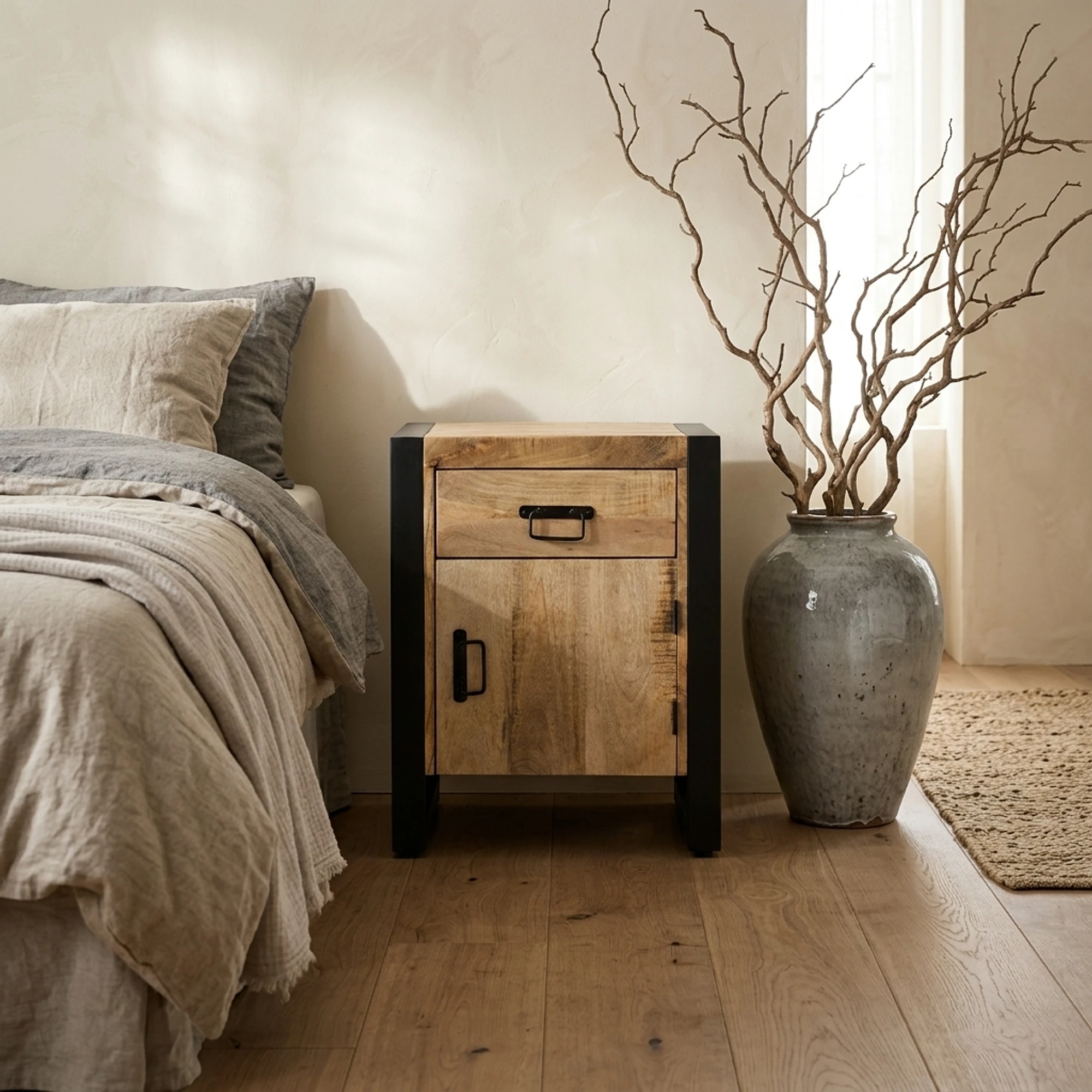 Bedside Cabinet Britt Door Opening to the Right - Benoa