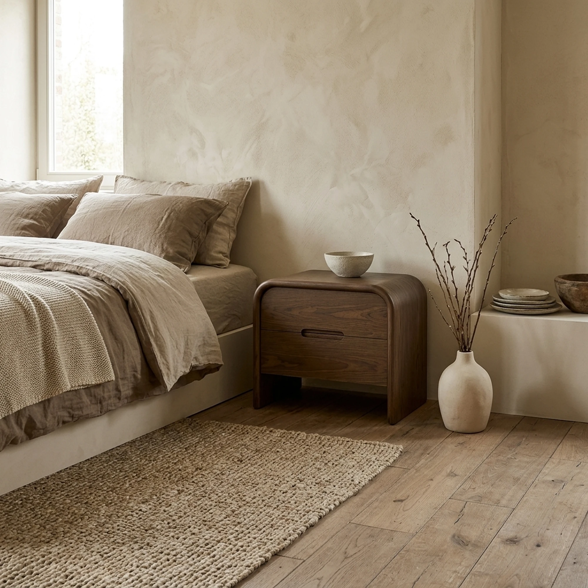 Bedside table Bedford brown 2-drawers - Richmond Interiors