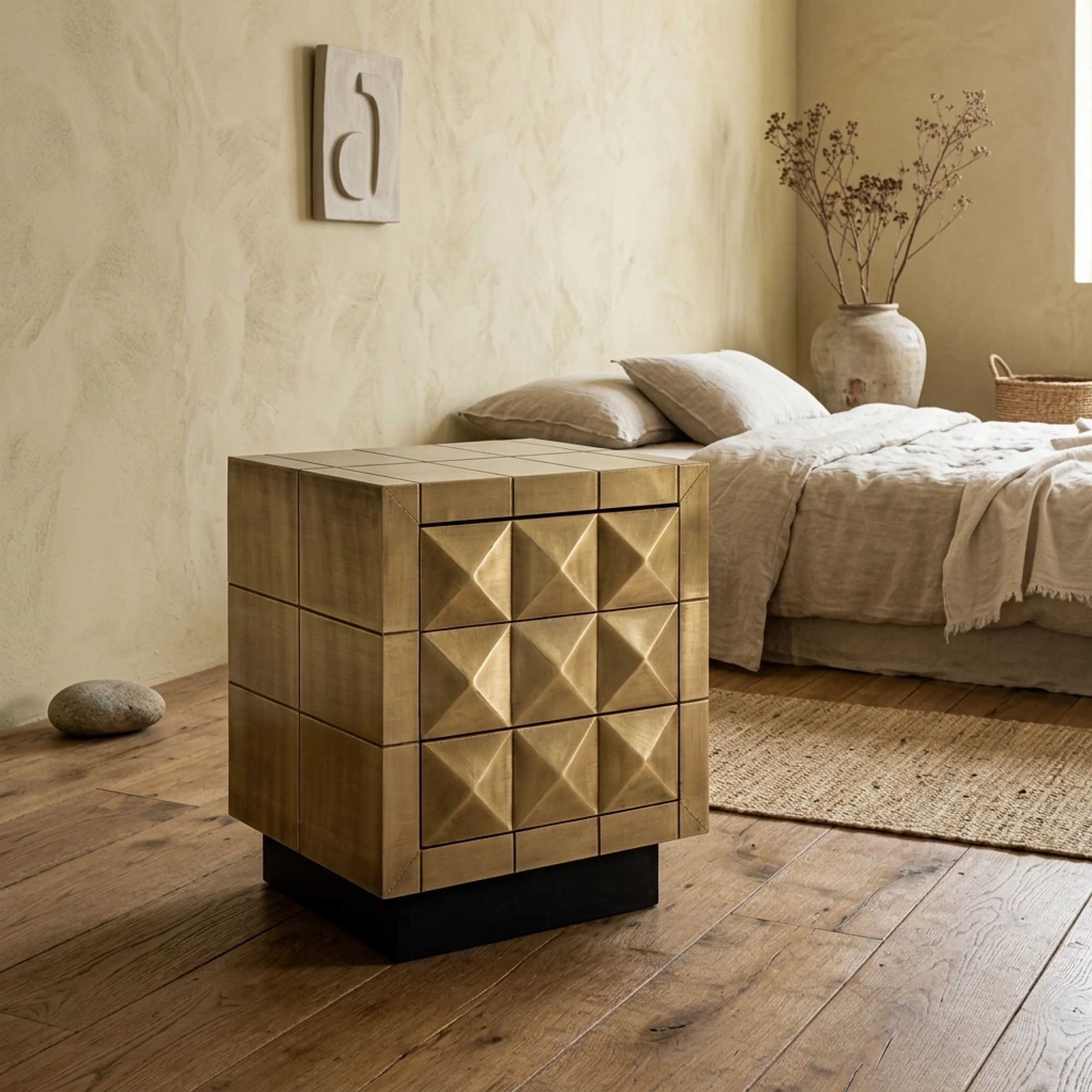 Bedside Table Collada brushed gold - Richmond Interiors