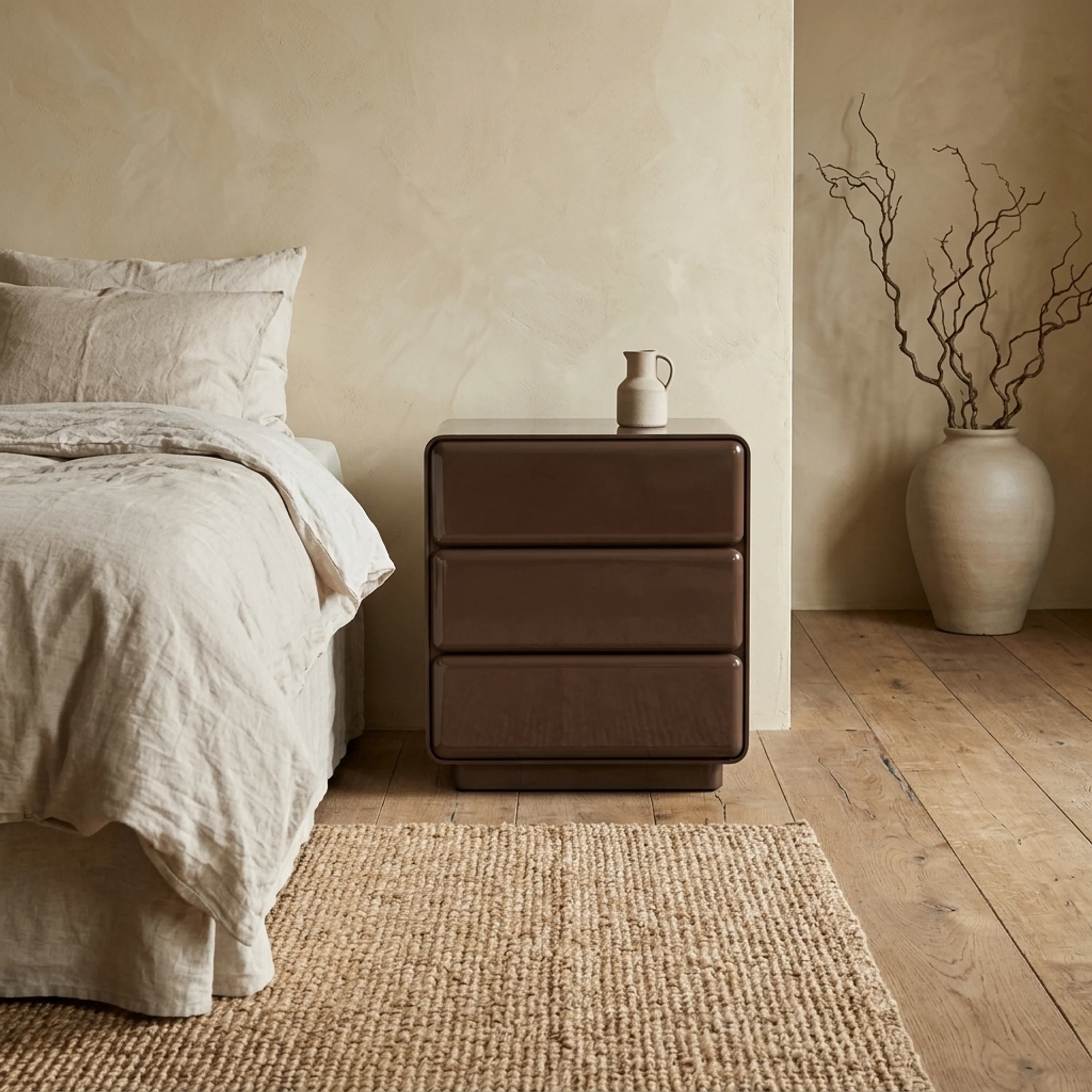 Demy Chestnut Bedside Table - Richmond Interiors