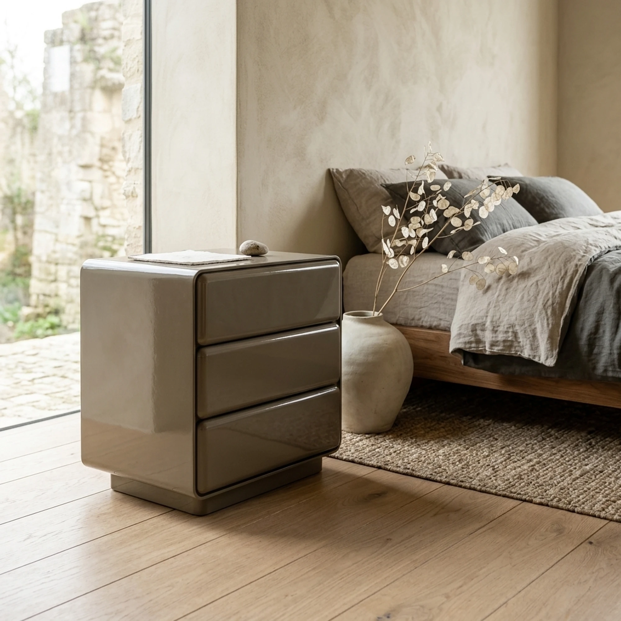Demy Clay Green Bedside Table - Richmond Interiors