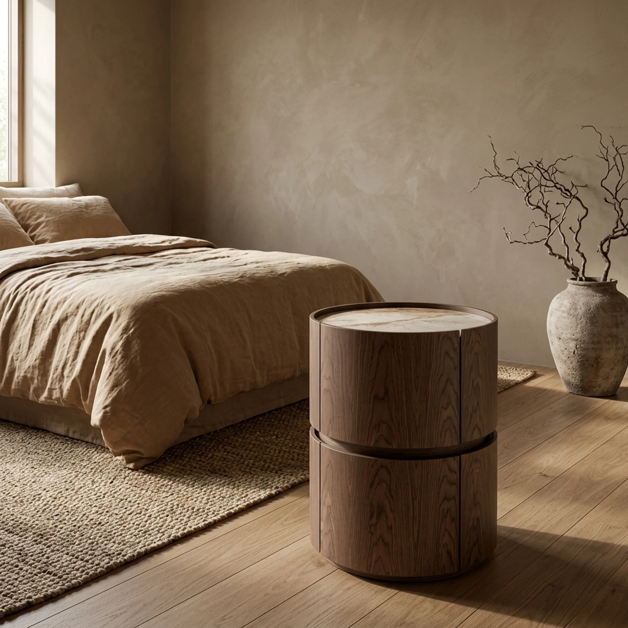 Bedside table Ellery brown 2-drawers - Richmond Interiors