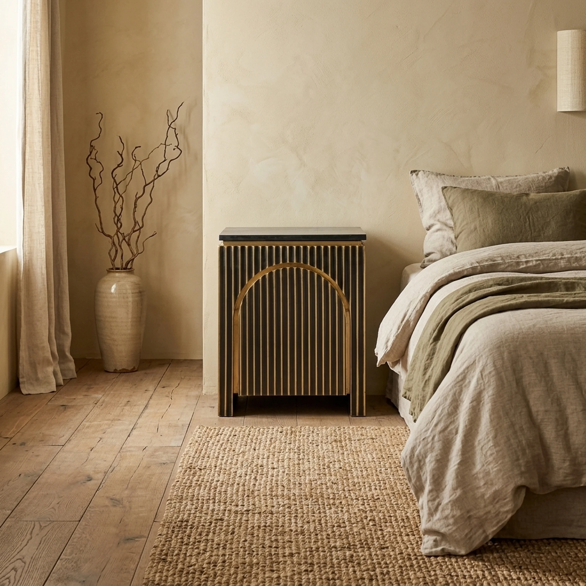 Bedside table Les Arcs brushed gold - Richmond Interiors
