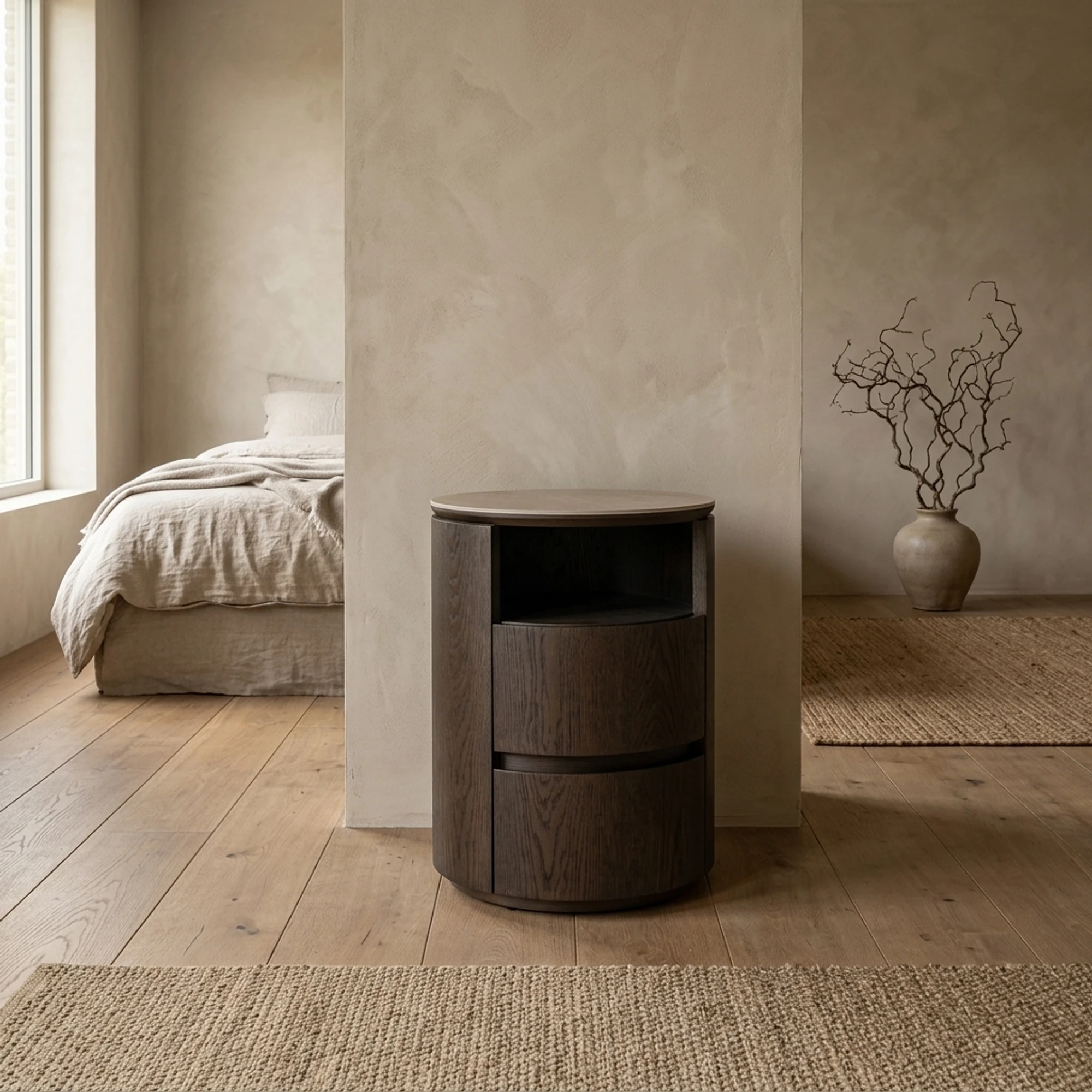 Bedside table Nando brown 2-drawers - Richmond Interiors