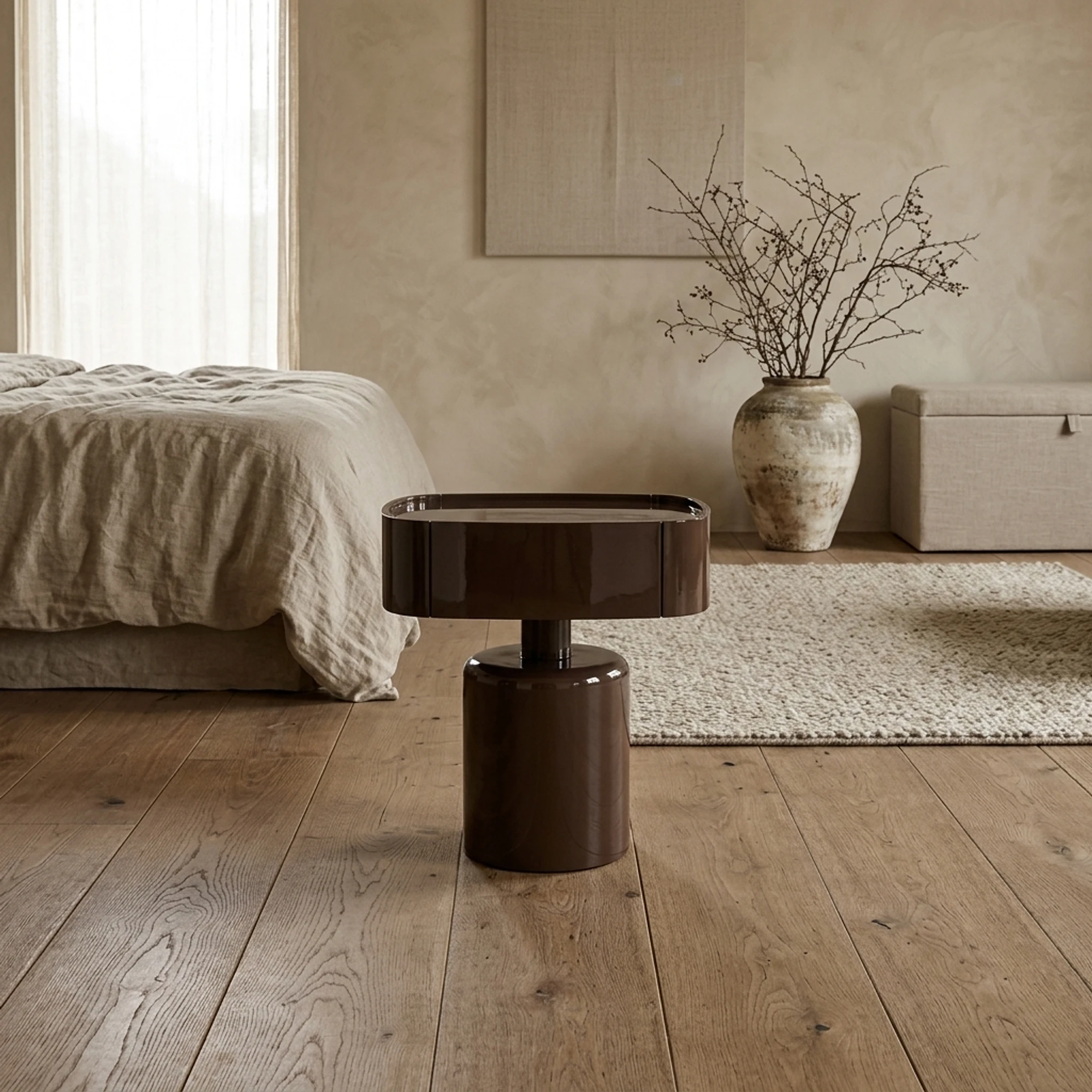 Romee Chestnut Bedside Table - Richmond Interiors