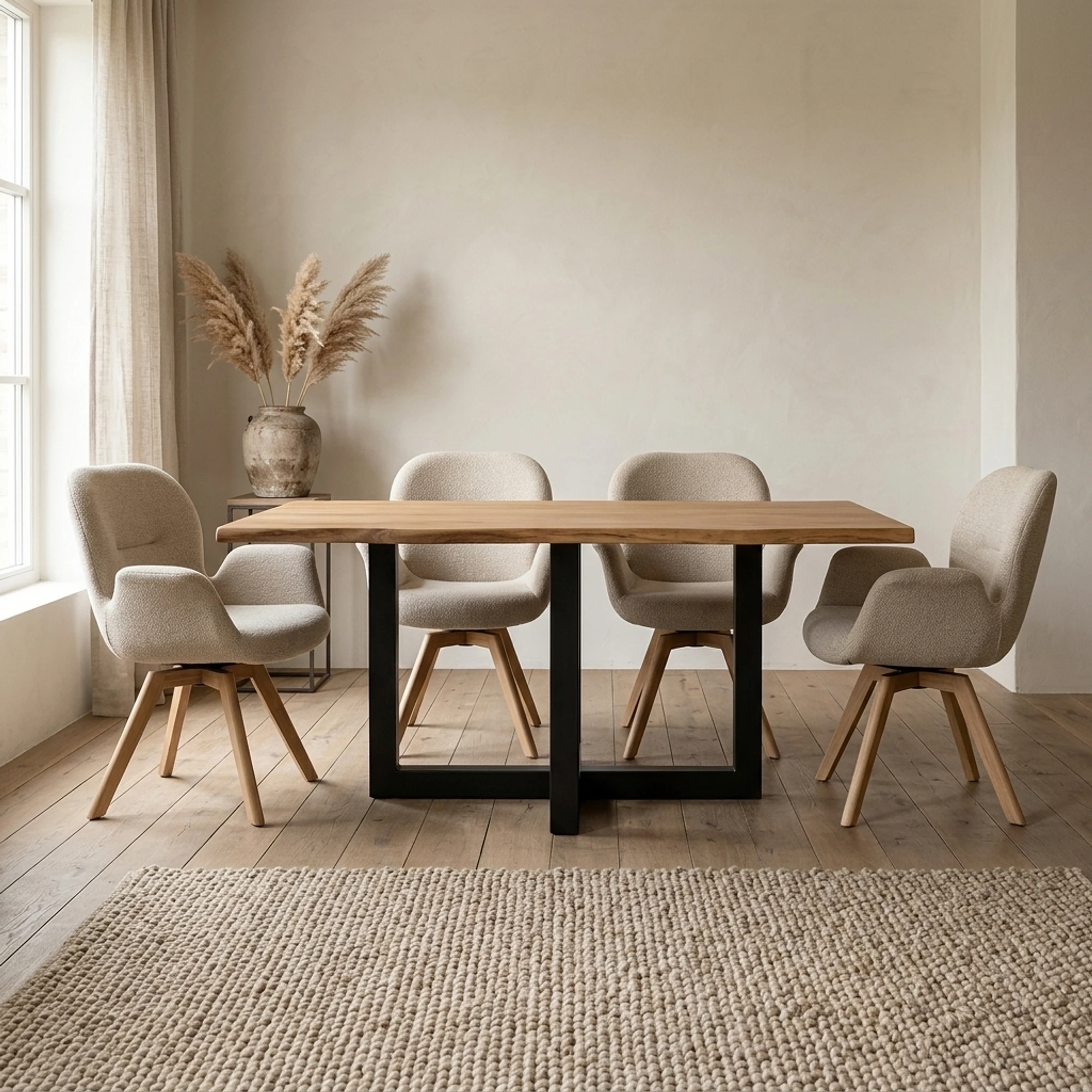Onderstel Eettafel Zwart (2 delen) - Benoa
