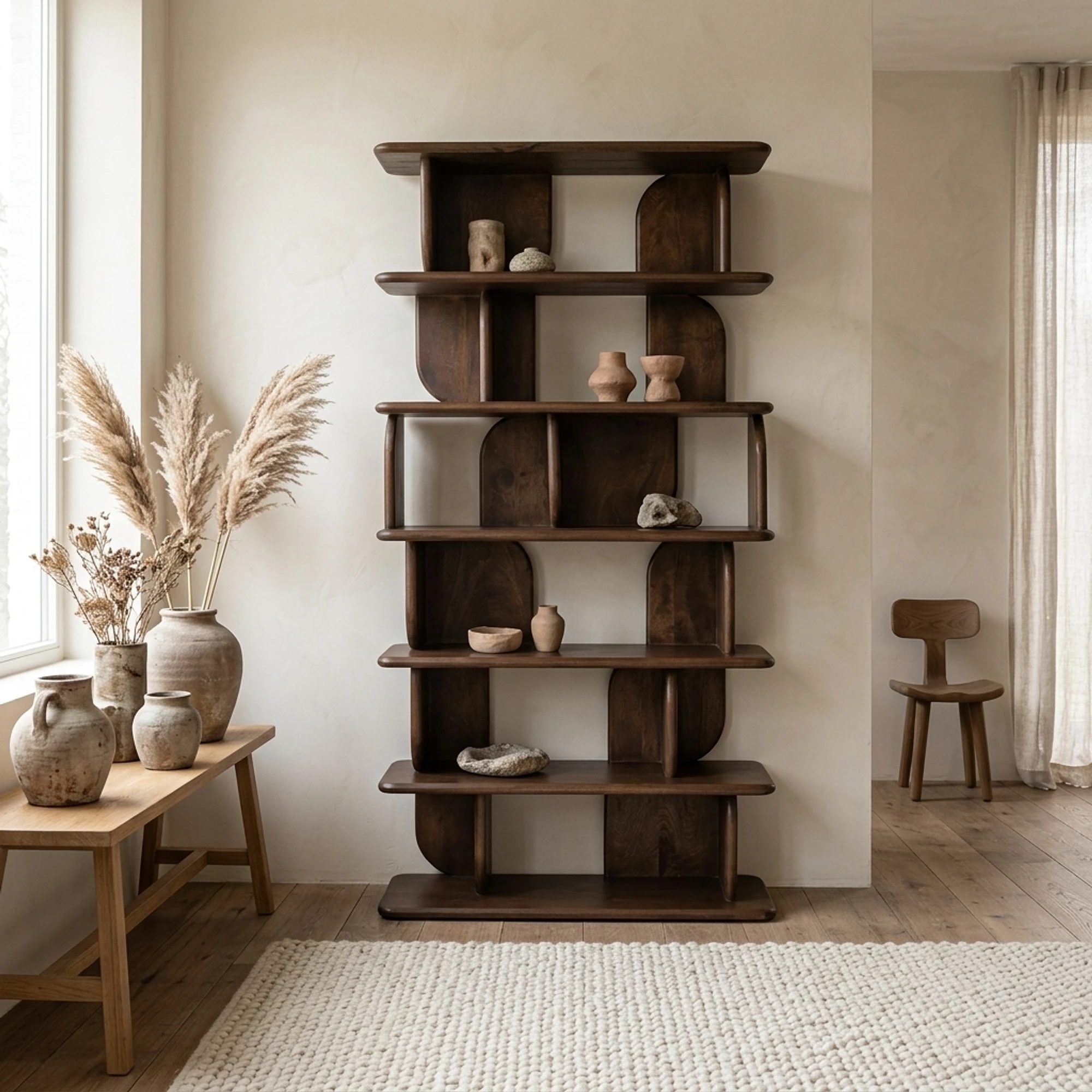 Boekenkast Oregano 90 Mango Brown Walnut - MySons