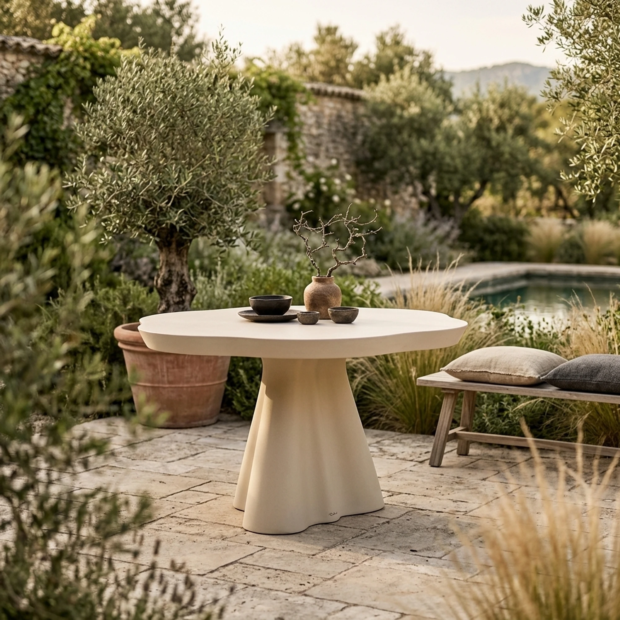 Outdoor Esstisch Urban Bloom sandstone 140x140 - Richmond Interiors