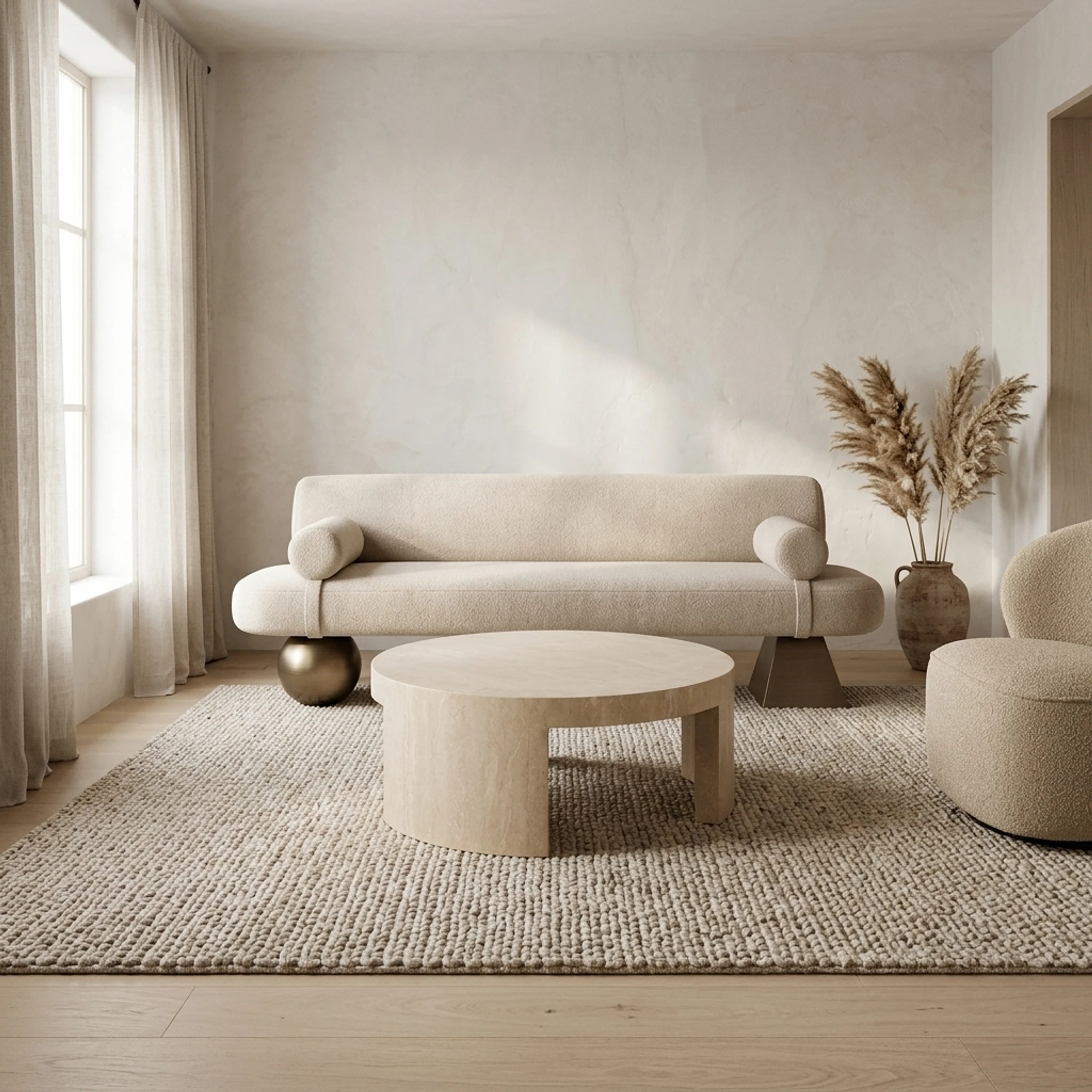 Coffee table Alexander Jones beige round (Biltmore) - Richmond Interiors